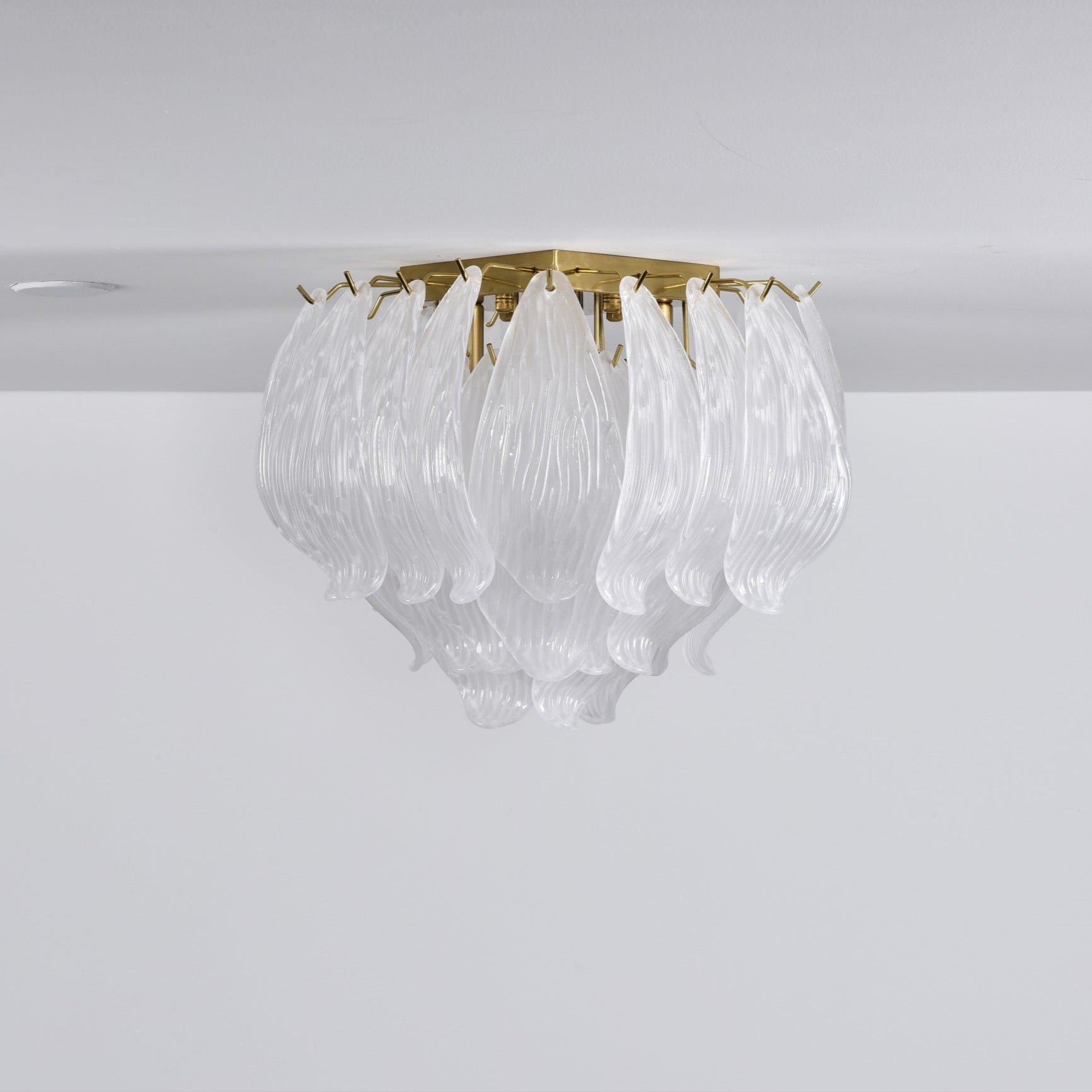 Aurora Ceiling Lamp Murano Petal Hand-Blown Glass Flushmount - Blowlighting