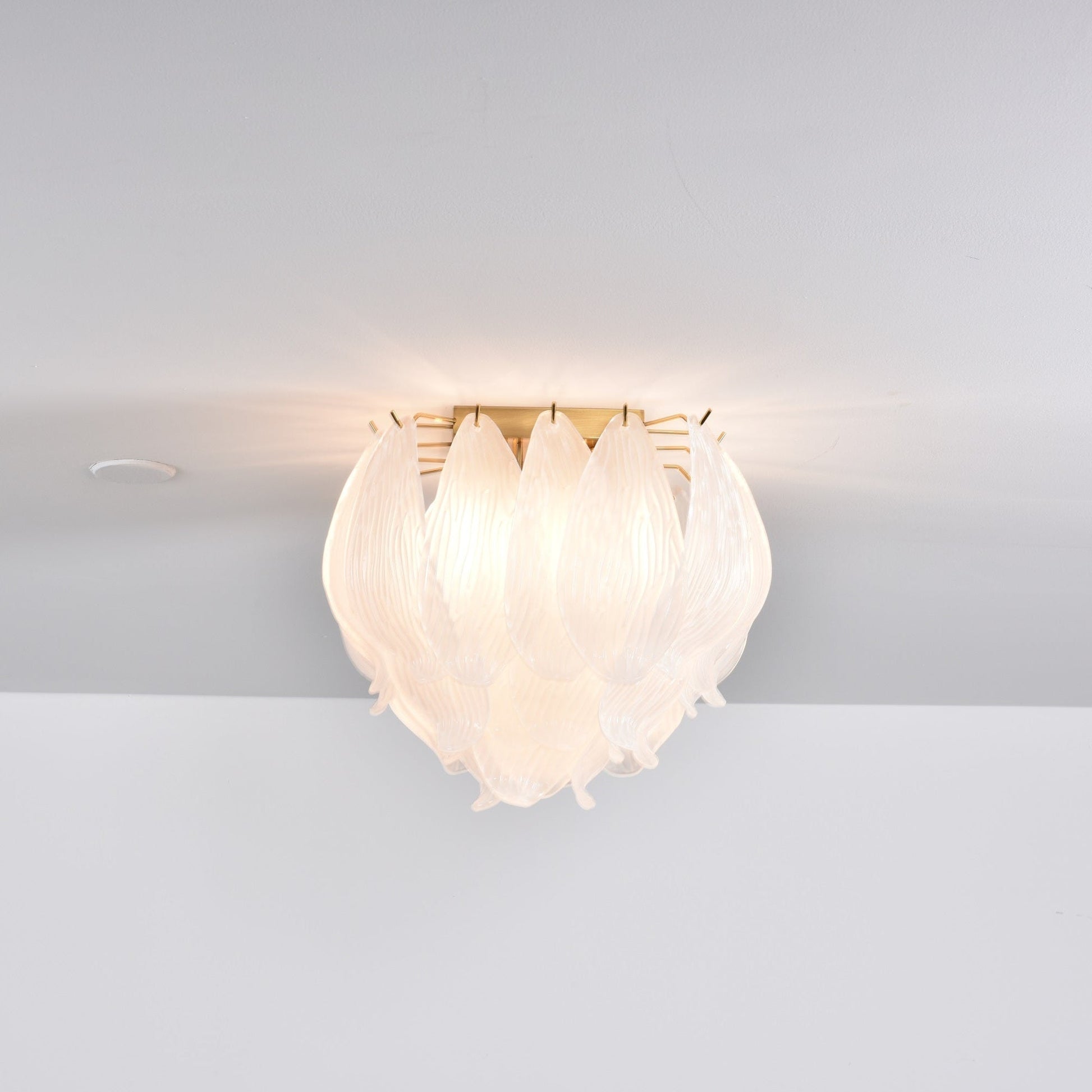 Aurora Ceiling Lamp Murano Petal Hand-Blown Glass Flushmount - Blowlighting