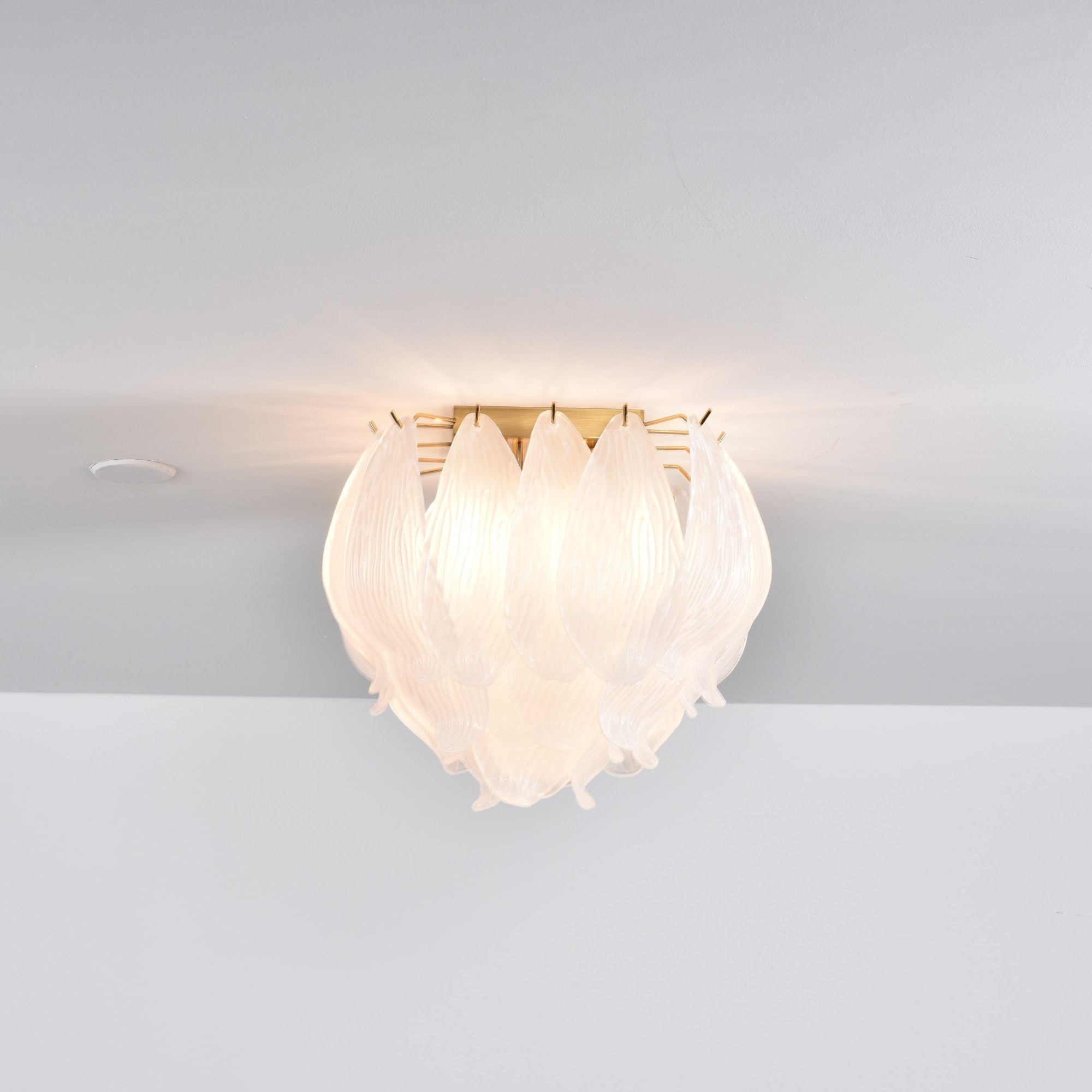 Aurora Ceiling Lamp Murano Petal Hand-Blown Glass Flushmount - Blowlighting