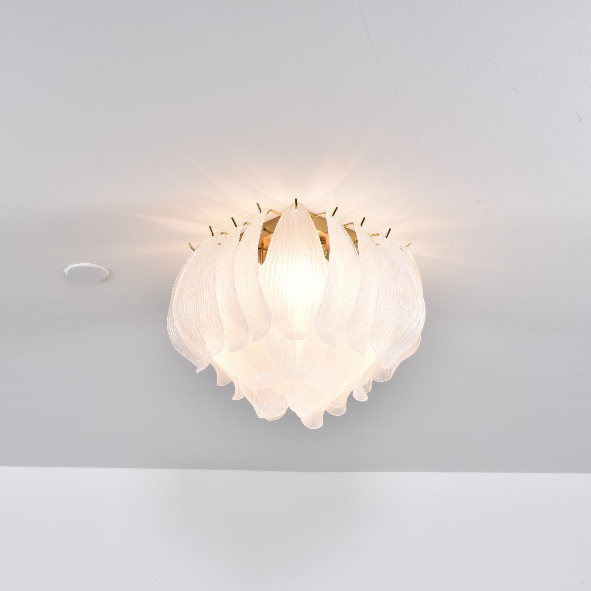 Aurora Ceiling Lamp Murano Petal Hand-Blown Glass Flushmount - Blowlighting