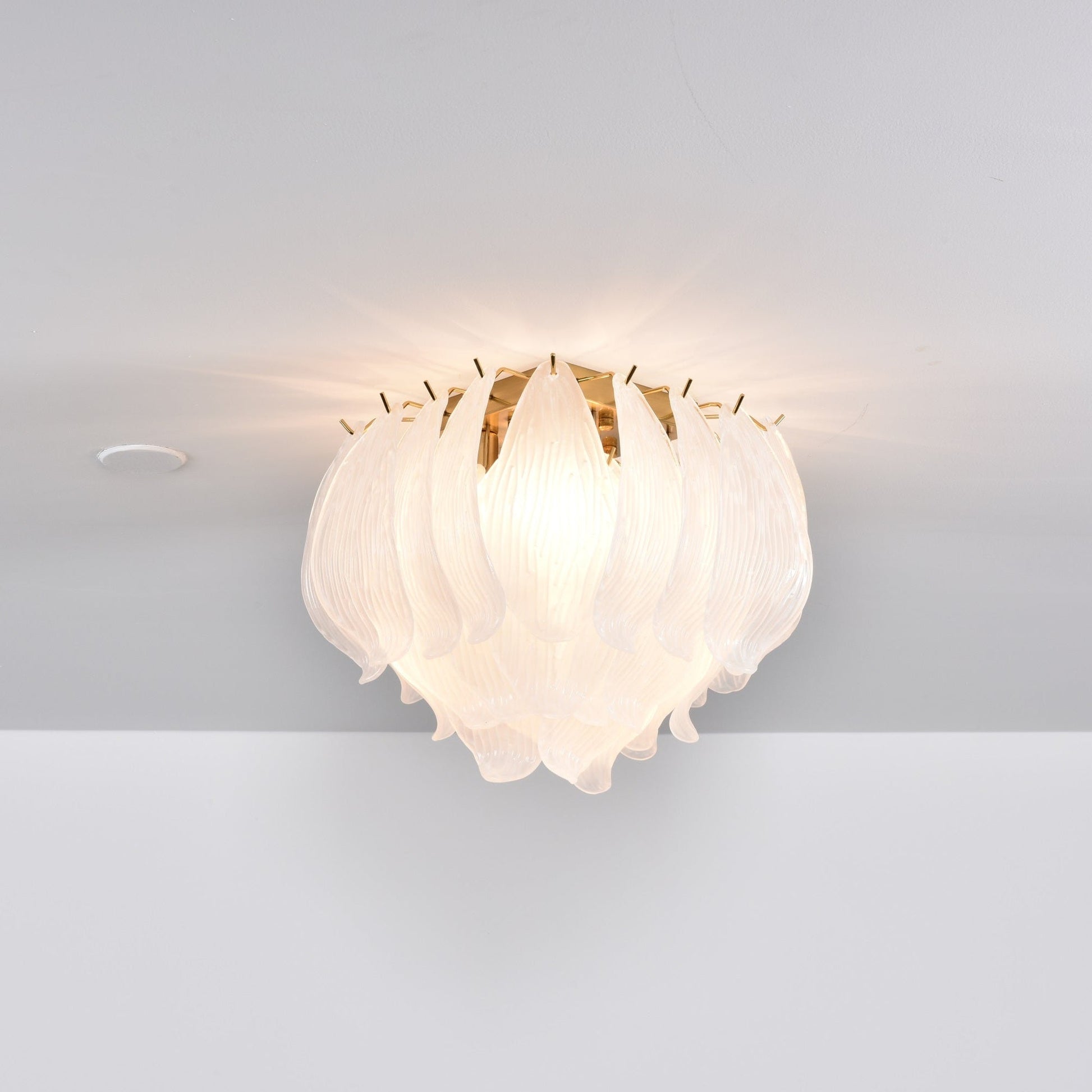 Aurora Ceiling Lamp Murano Petal Hand-Blown Glass Flushmount - Blowlighting