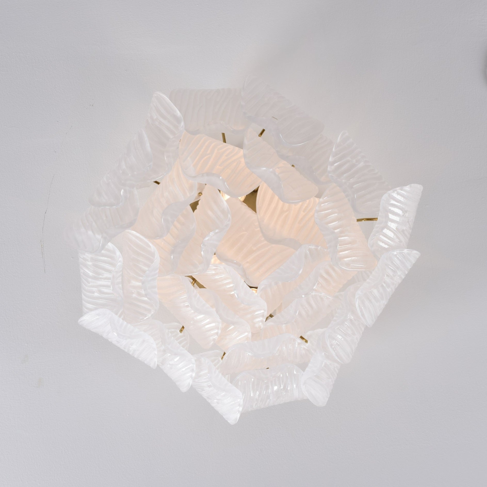 Aurora Ceiling Lamp Murano Petal Hand-Blown Glass Flushmount - Blowlighting