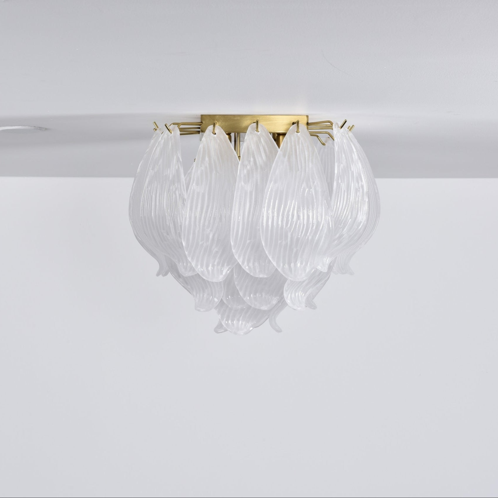 Aurora Ceiling Lamp Murano Petal Hand-Blown Glass Flushmount - Blowlighting