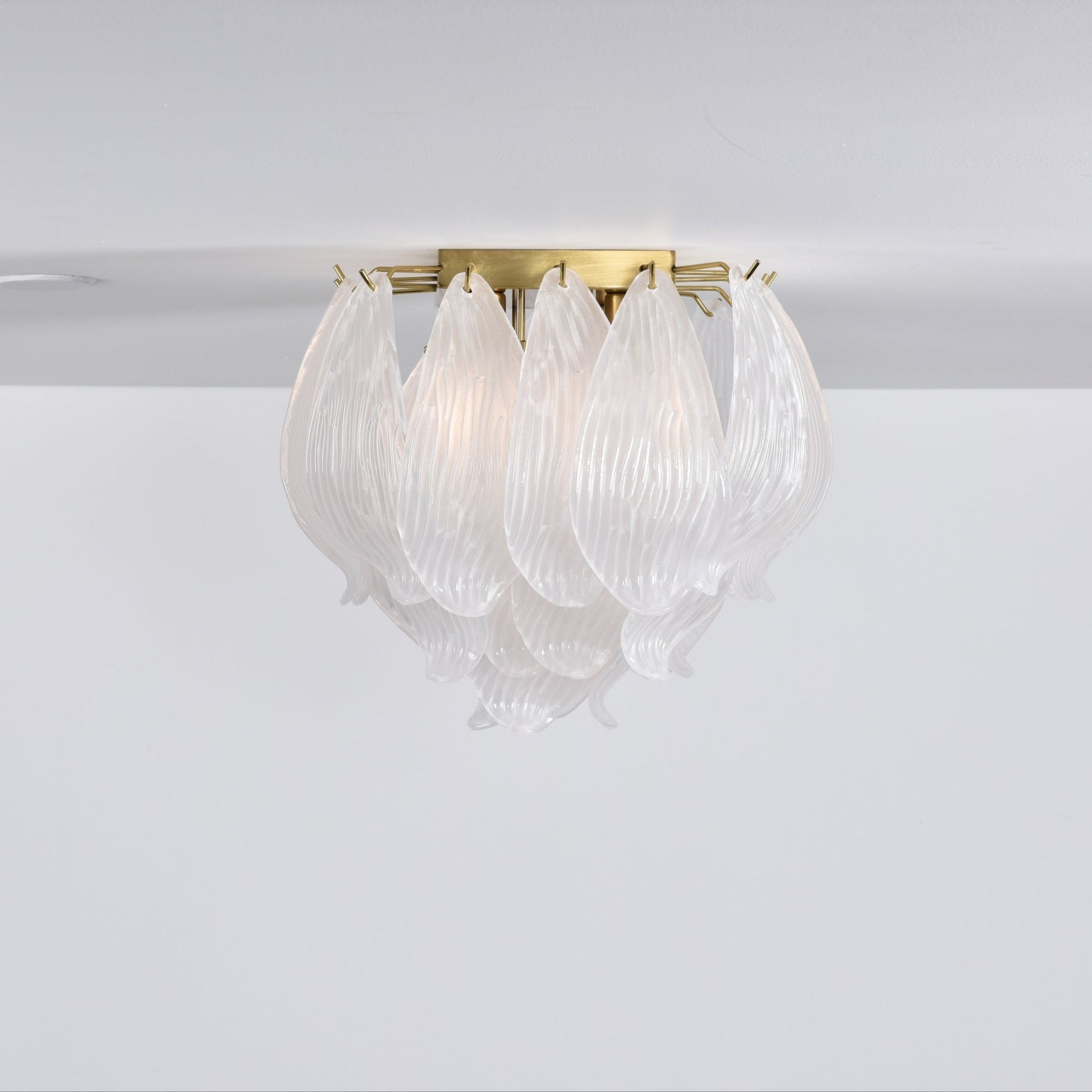 Aurora Ceiling Lamp Murano Petal Hand-Blown Glass Flushmount - Blowlighting
