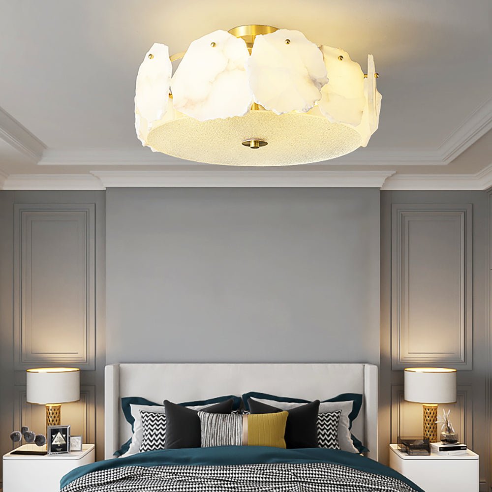 Amara Alabaster Flush Mount Light - Blowlighting