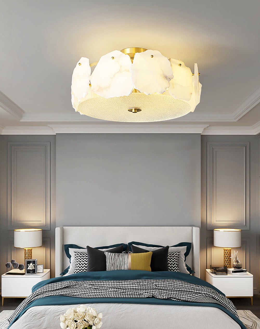 Amara Alabaster Flush Mount Light - Blowlighting