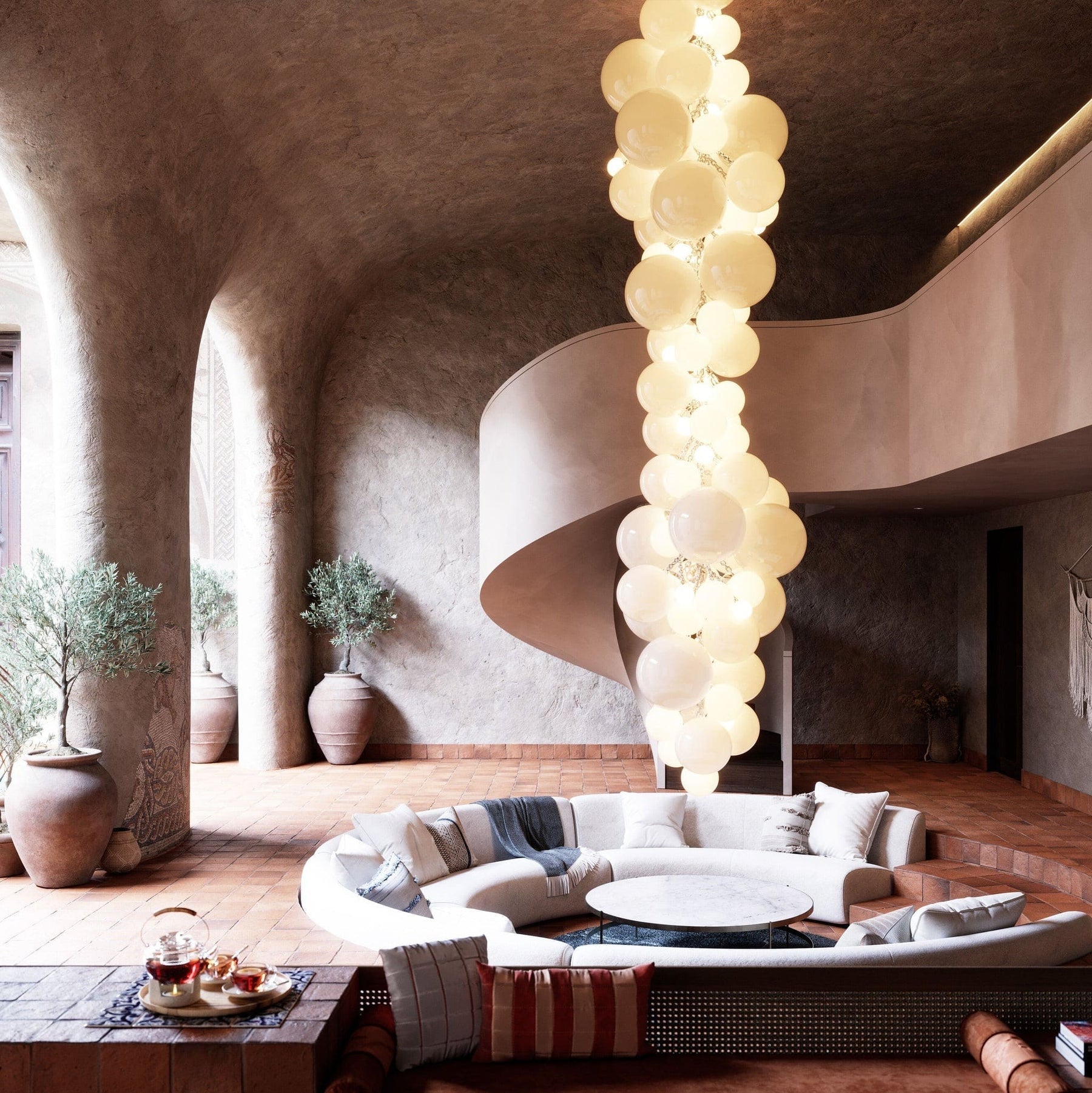 Aurora Chandelier Murano Glass Grape Cluster Art Deco - Blowlighting