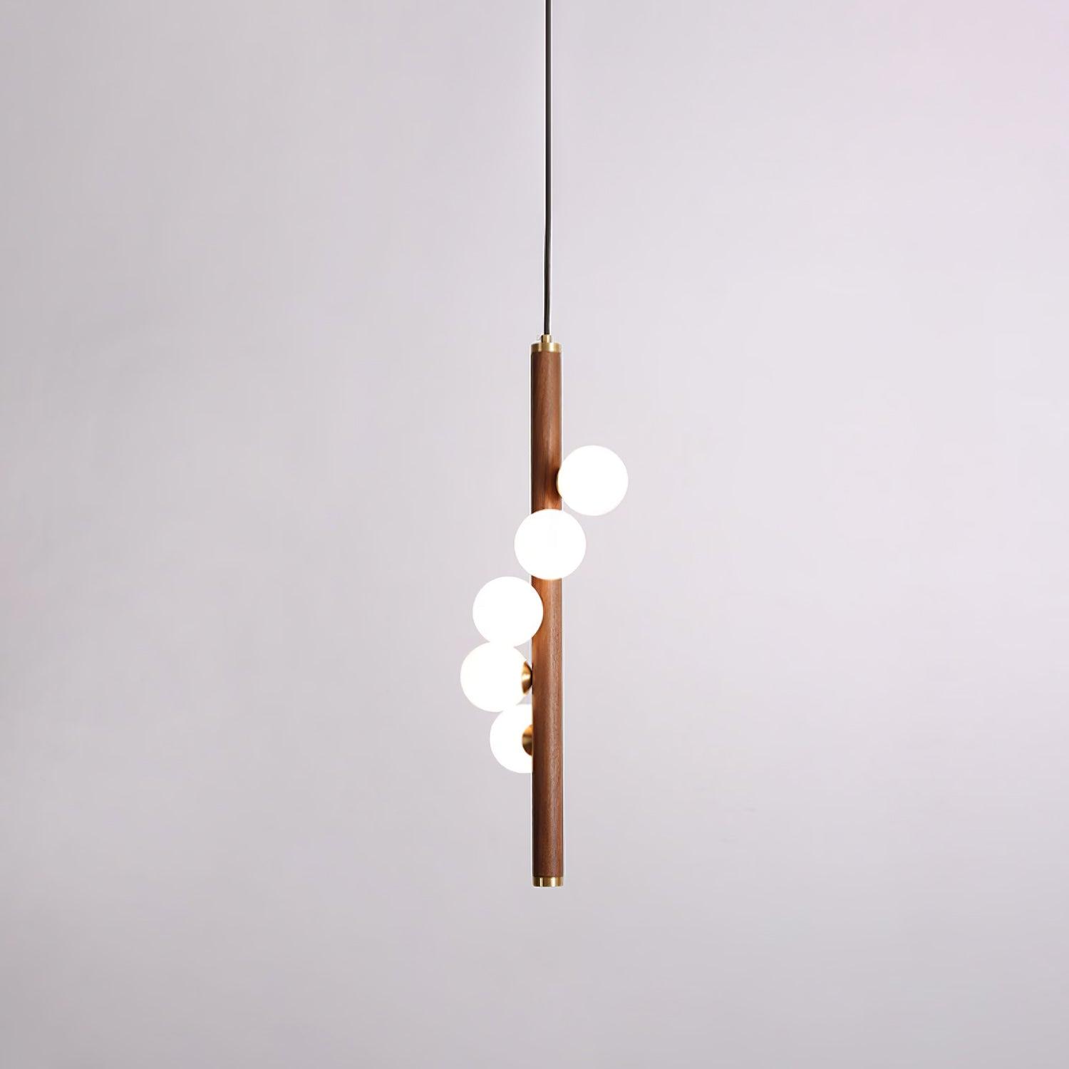 Vertical Orb Timber Pendant Lamp - Blowlighting