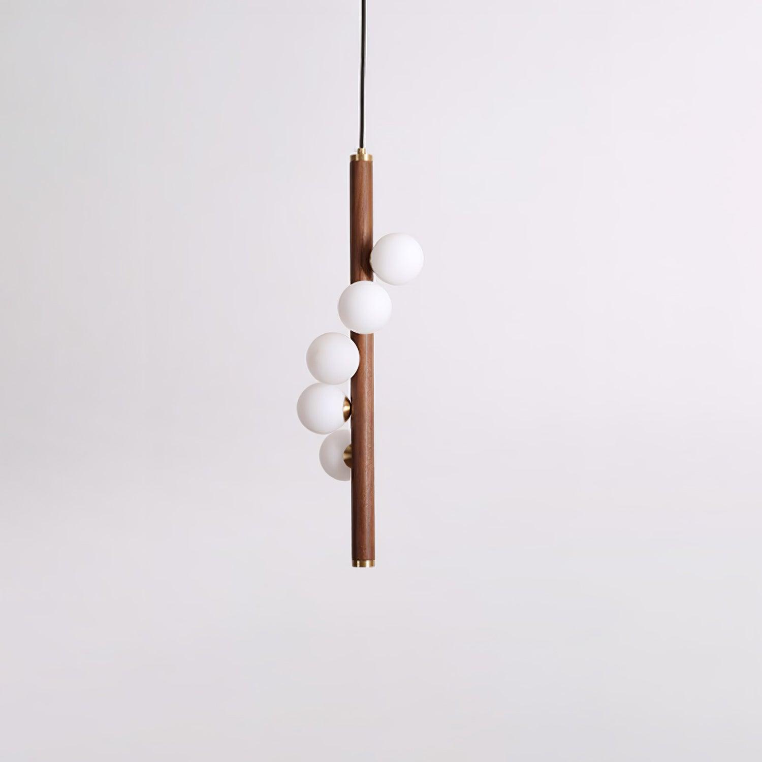 Vertical Orb Timber Pendant Lamp - Blowlighting