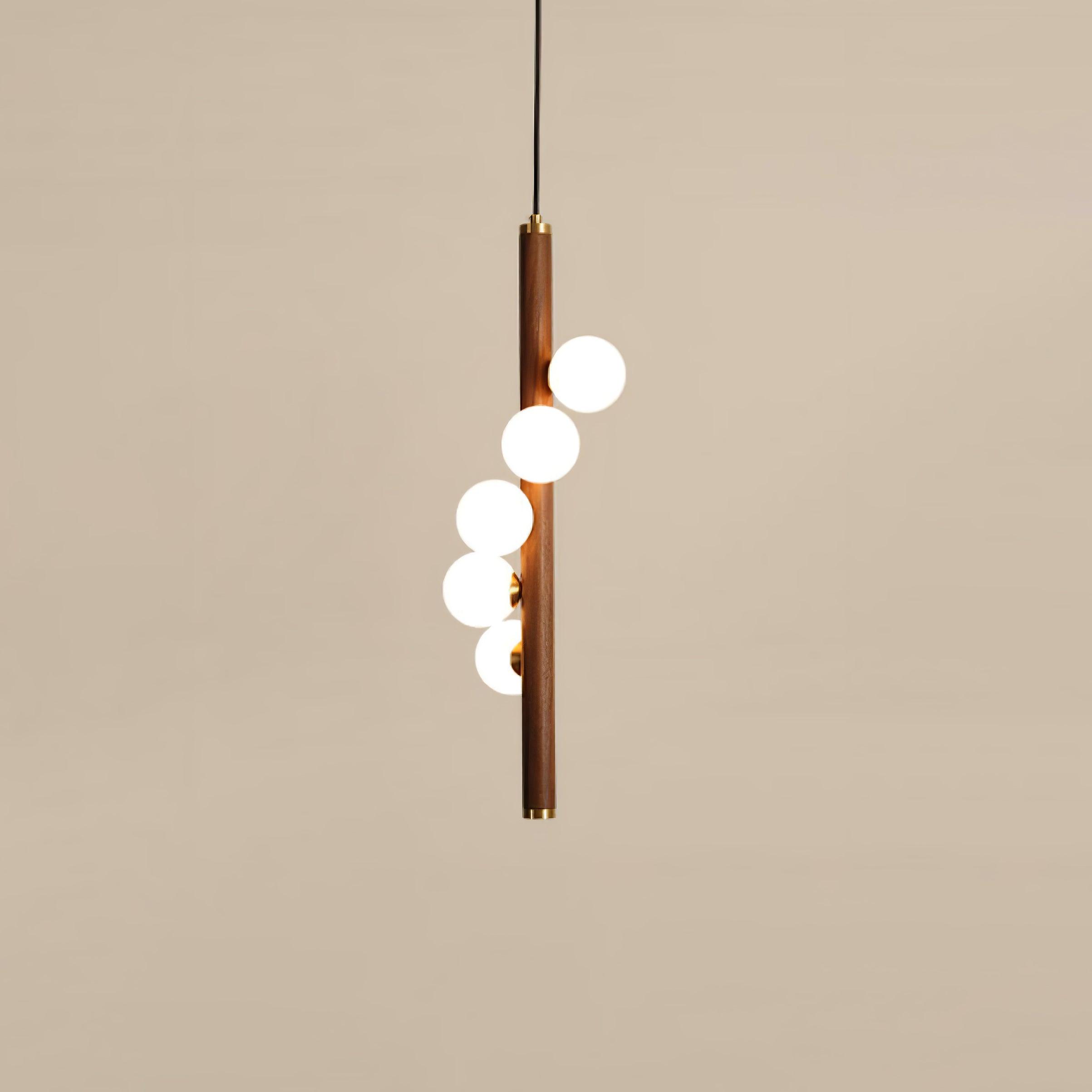 Vertical Orb Timber Pendant Lamp - Blowlighting
