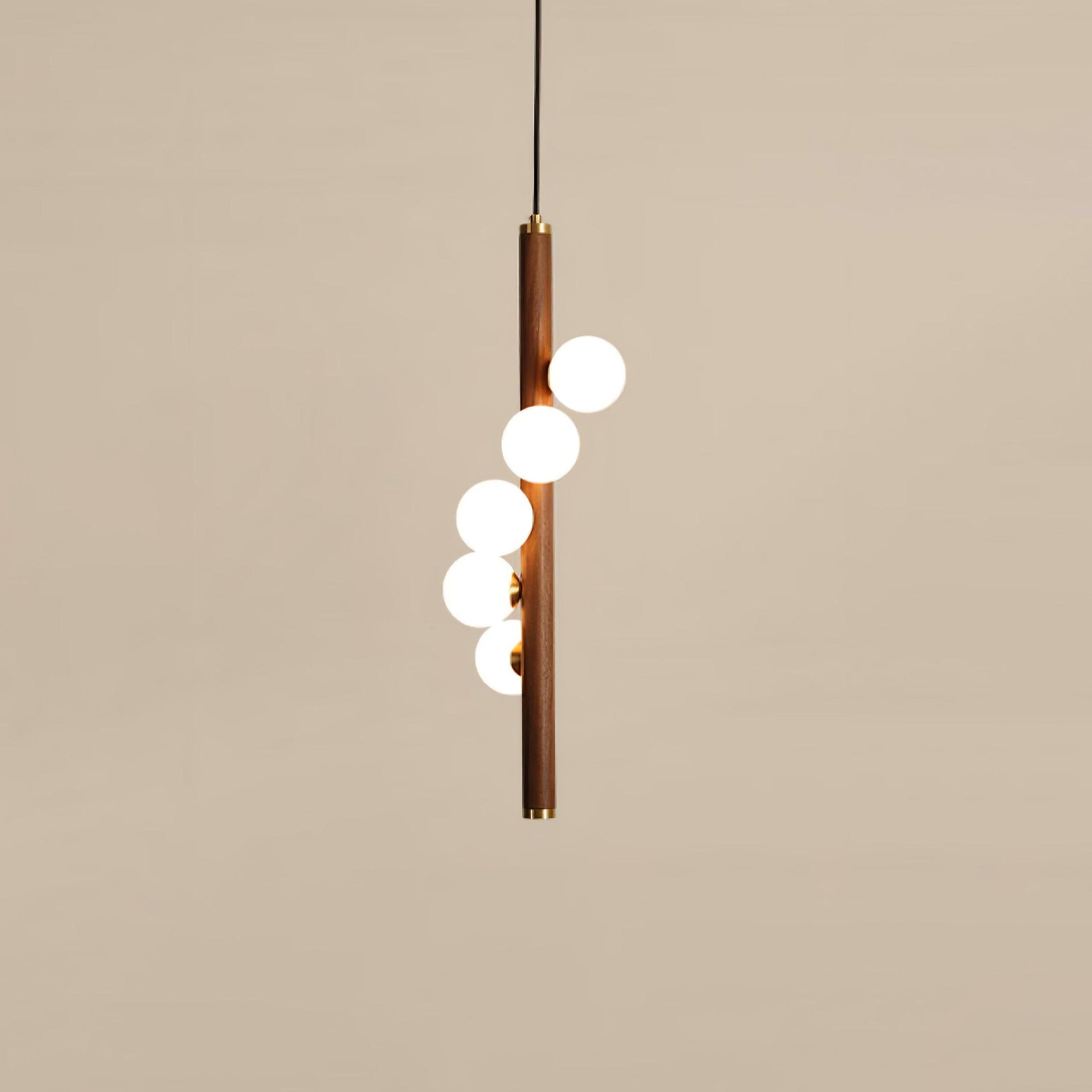 Vertical Orb Timber Pendant Lamp - Blowlighting