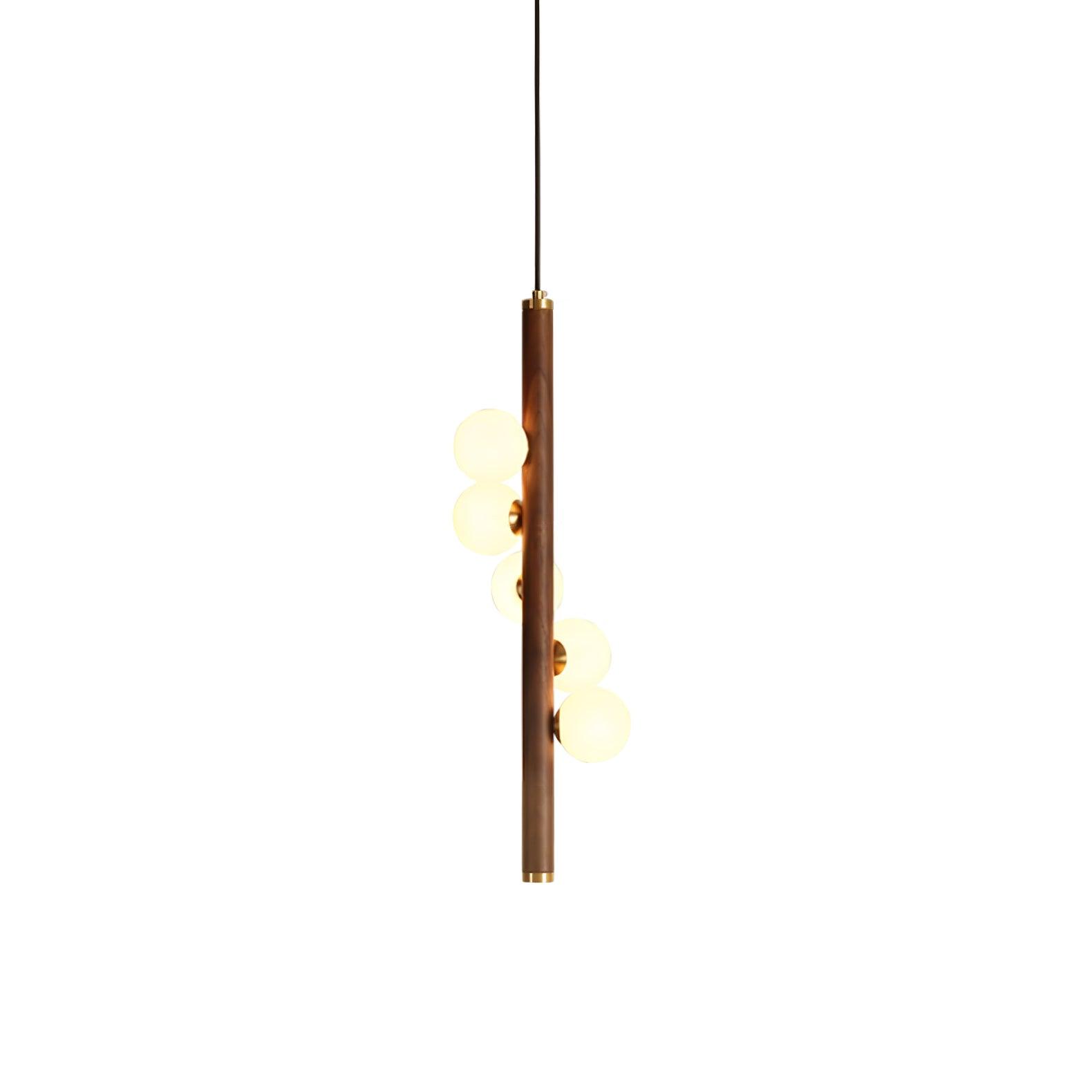 Vertical Orb Timber Pendant Lamp - Blowlighting