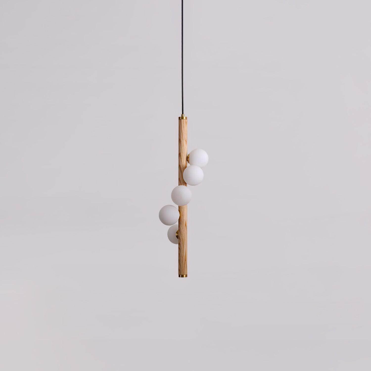 Vertical Orb Timber Pendant Lamp - Blowlighting