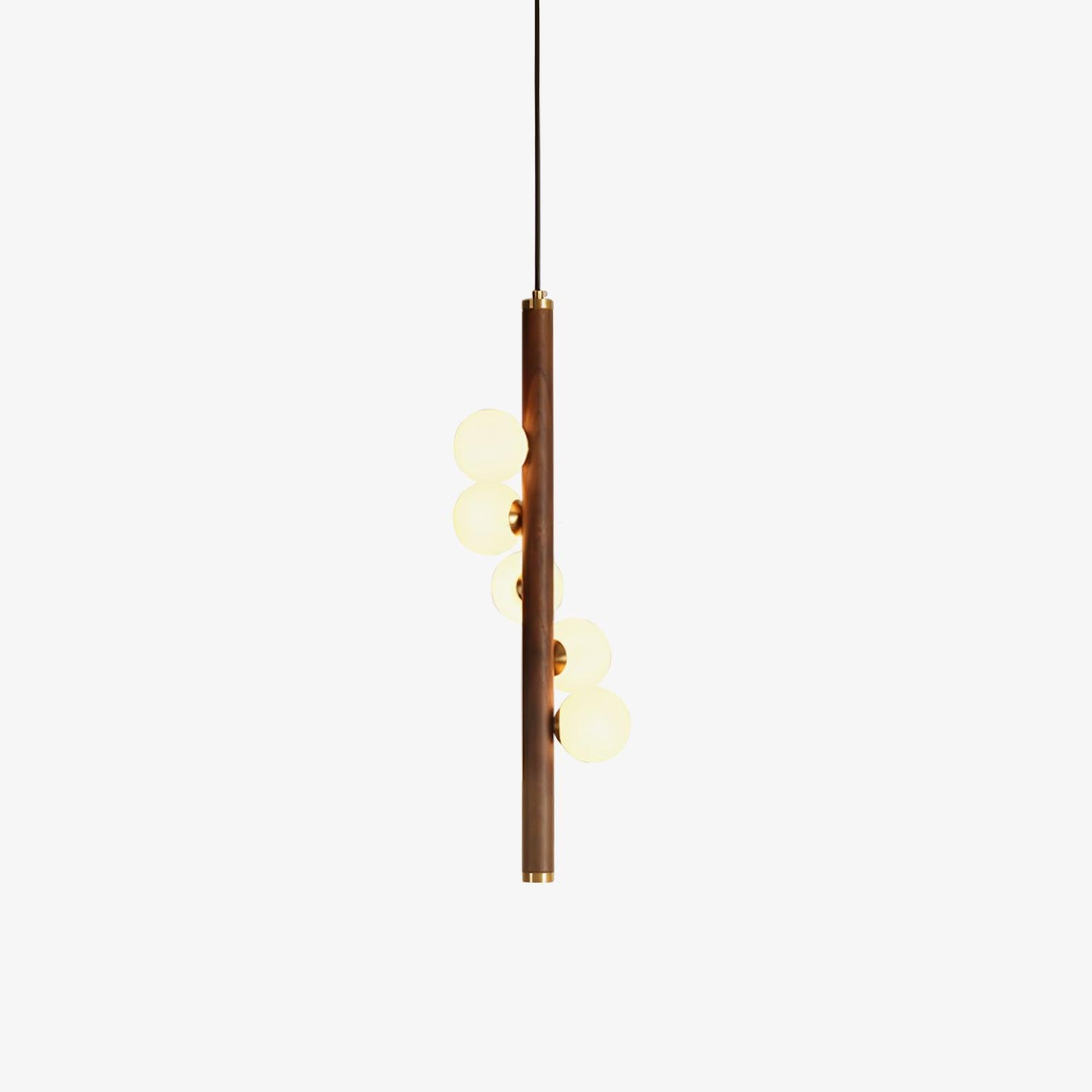 Vertical Orb Timber Pendant Lamp - Blowlighting