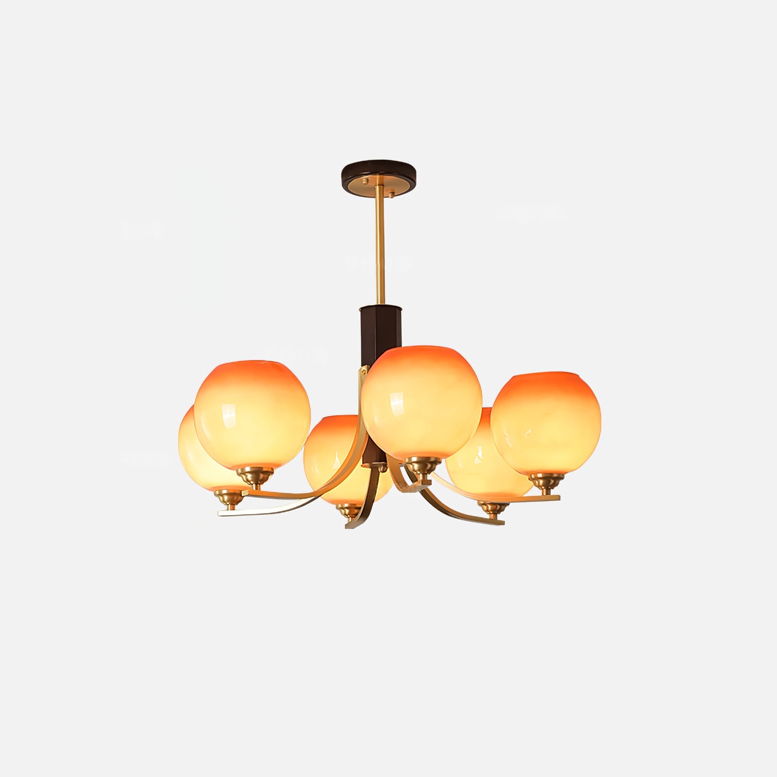 Aurora Chandelier Vintage Caramel Globe - Blowlighting
