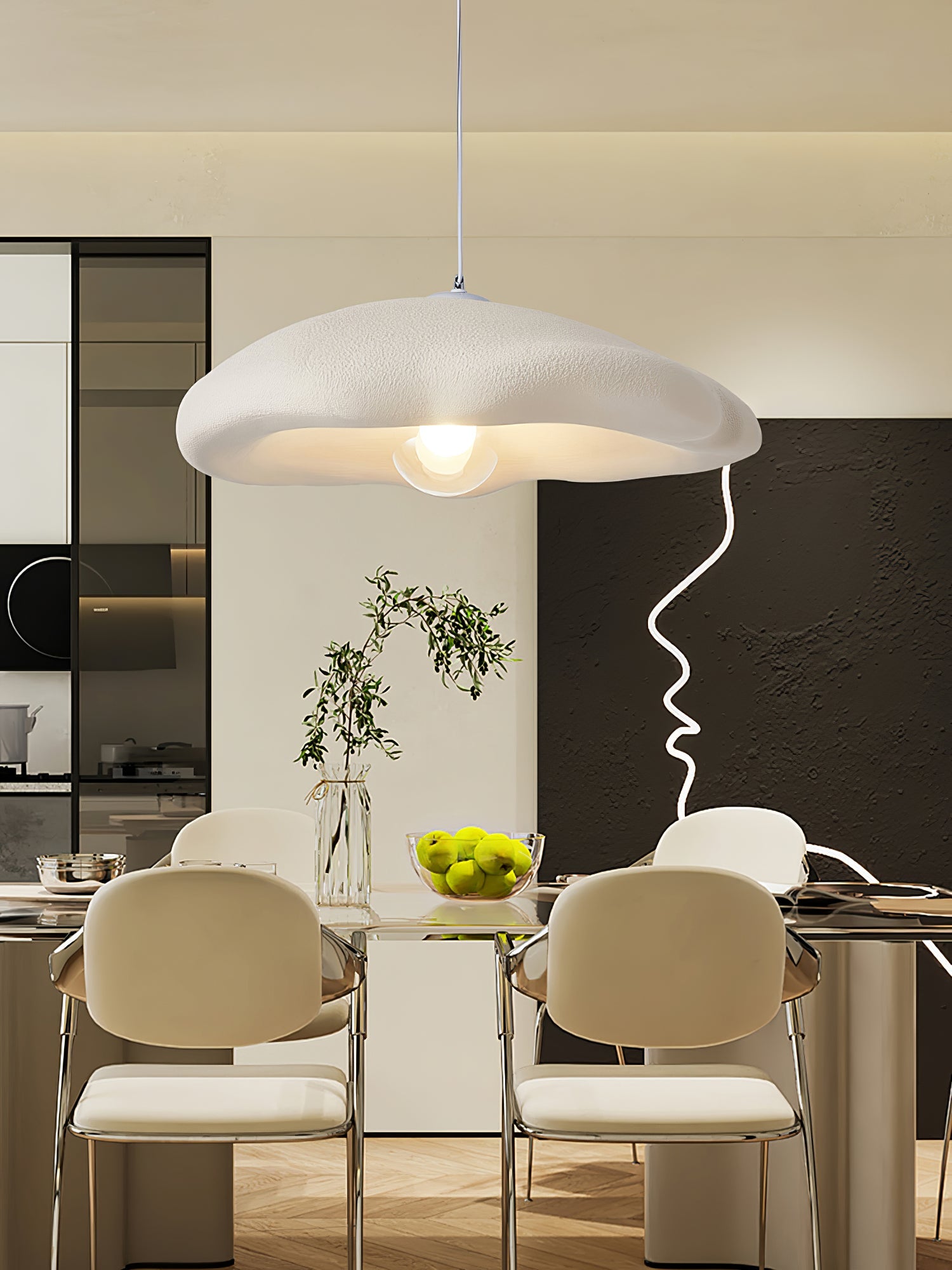 Nylire Modern Minimalist Art Plastic Metal Pendant Light - Blowlighting