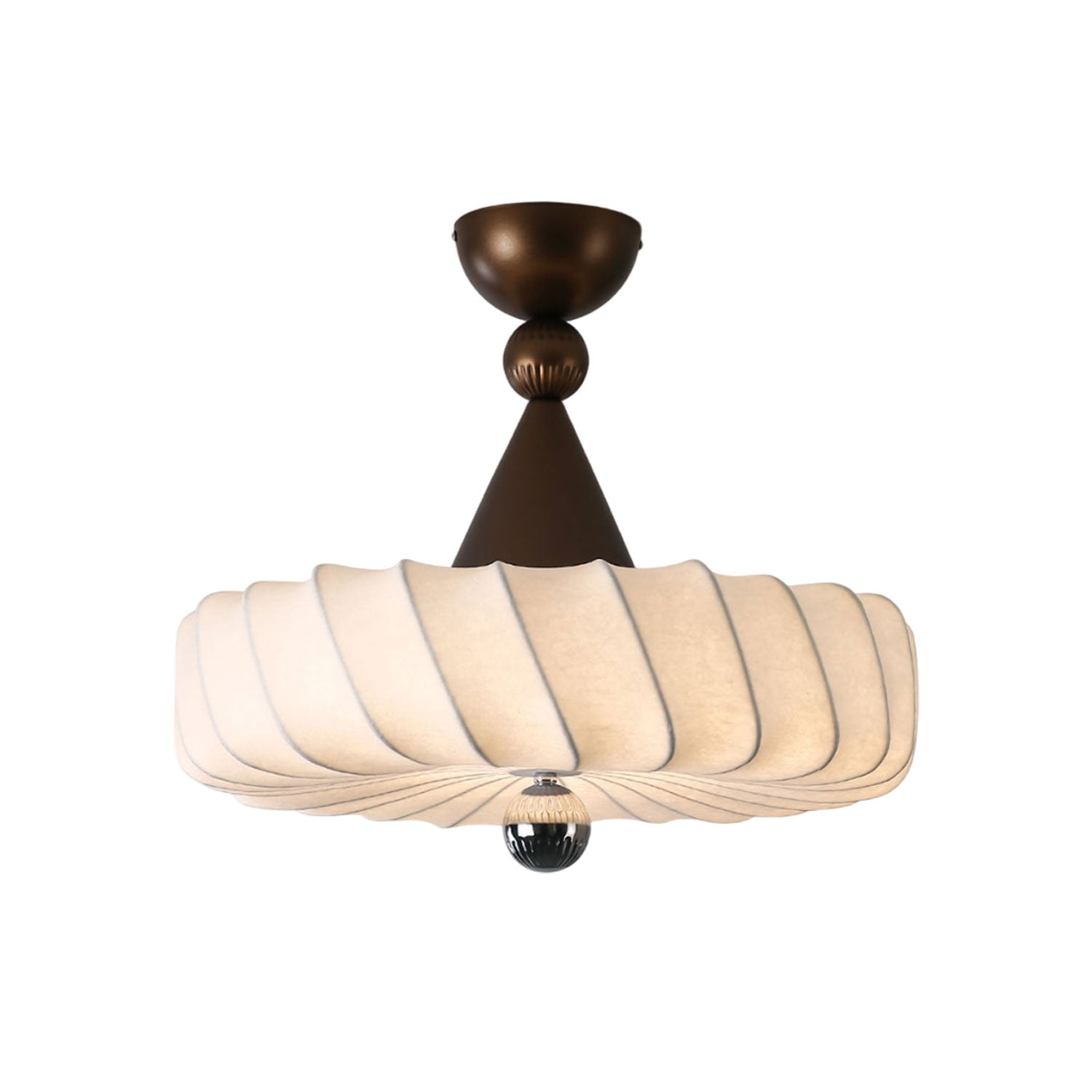 Zelore Swirl Fabric Bronze Pendant Light - Blowlighting