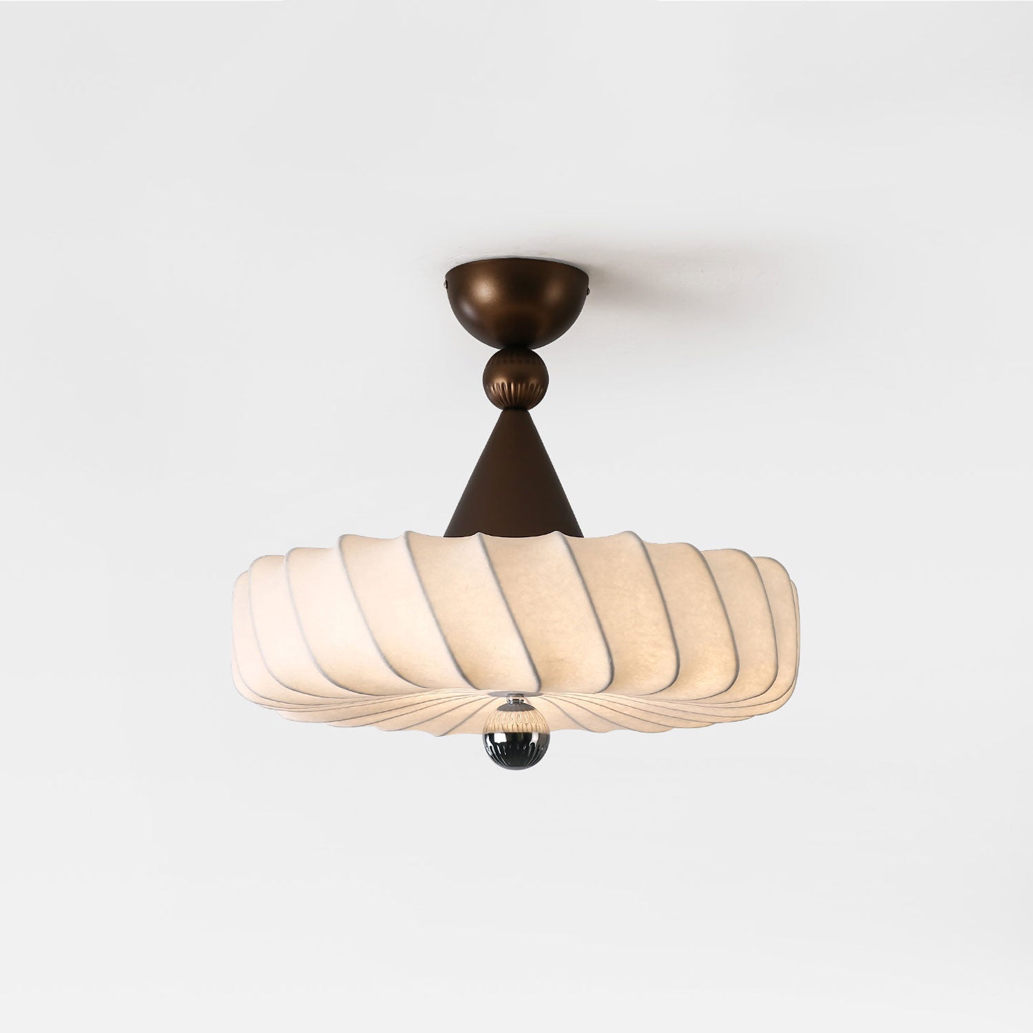 Zelore Swirl Fabric Bronze Pendant Light - Blowlighting