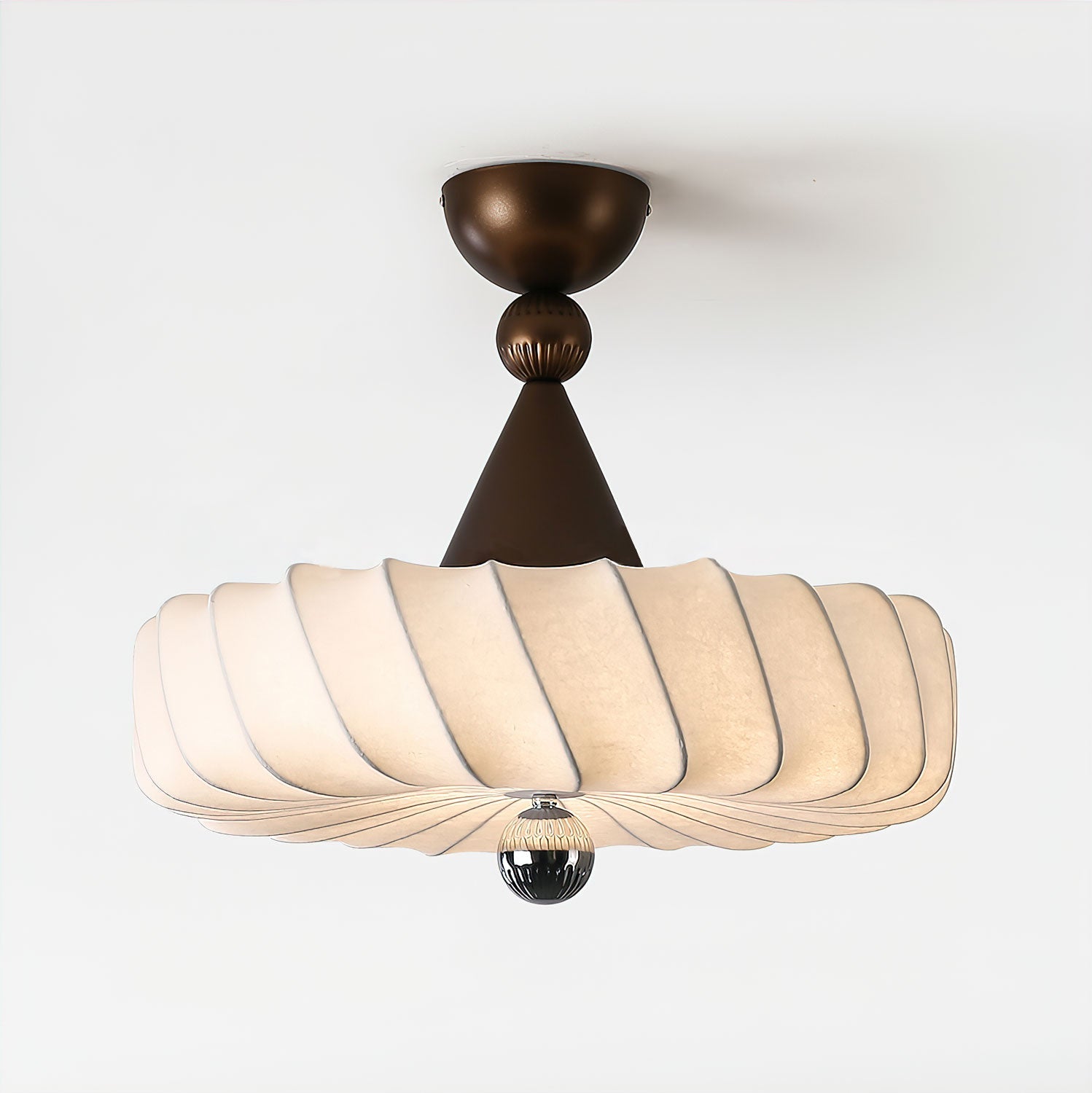 Zelore Swirl Fabric Bronze Pendant Light - Blowlighting
