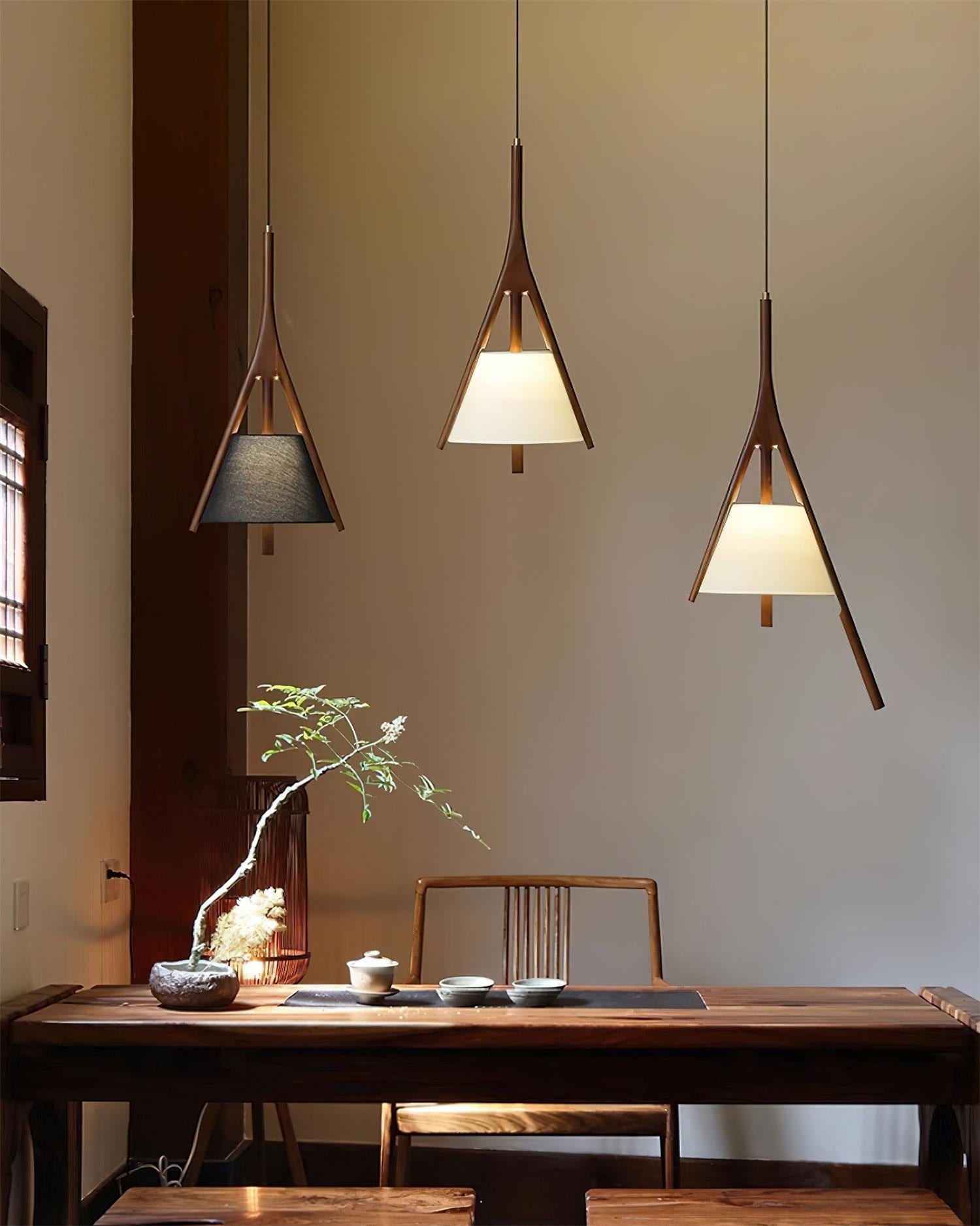 Zovenarae Triangular Wood Pendant Light - Blowlighting