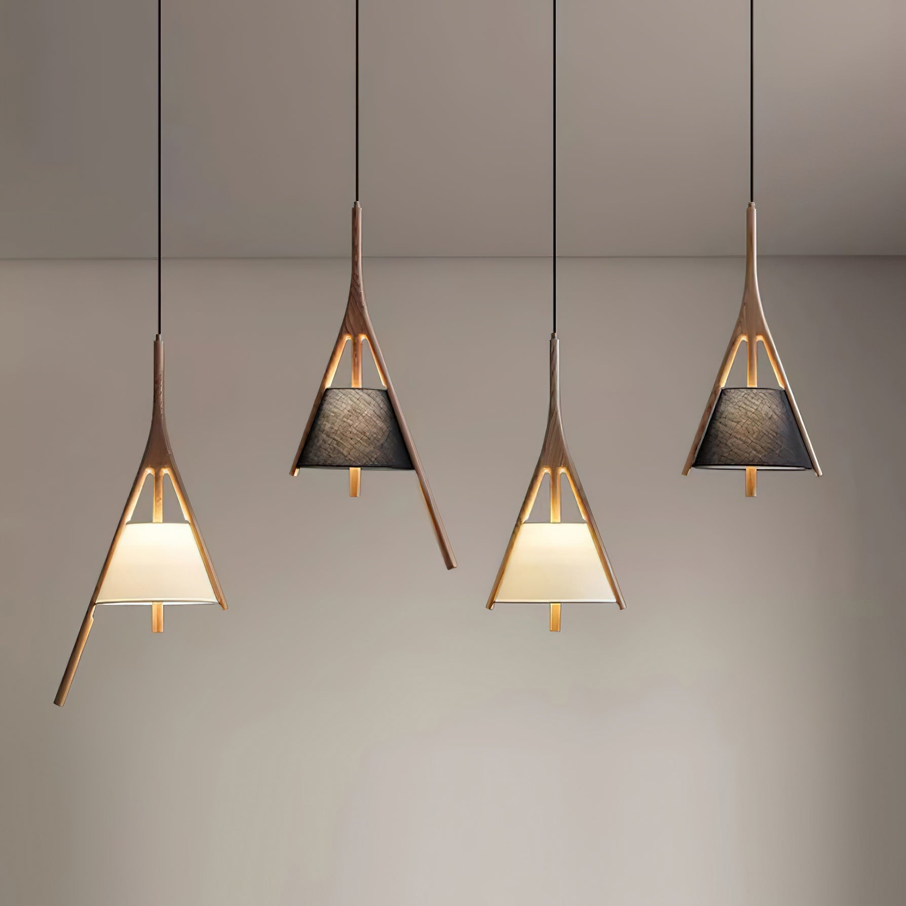 Zovenarae Triangular Wood Pendant Light - Blowlighting