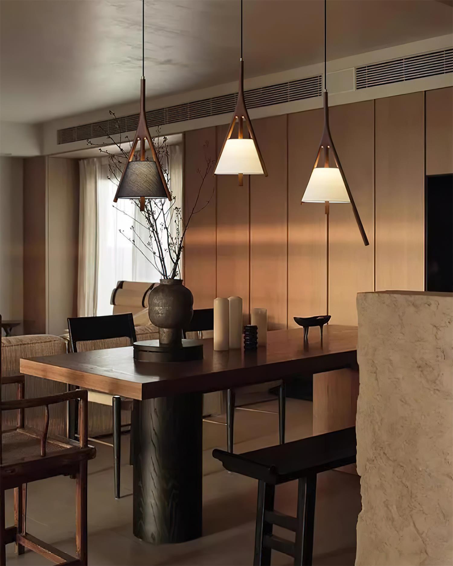 Zovenarae Triangular Wood Pendant Light - Blowlighting