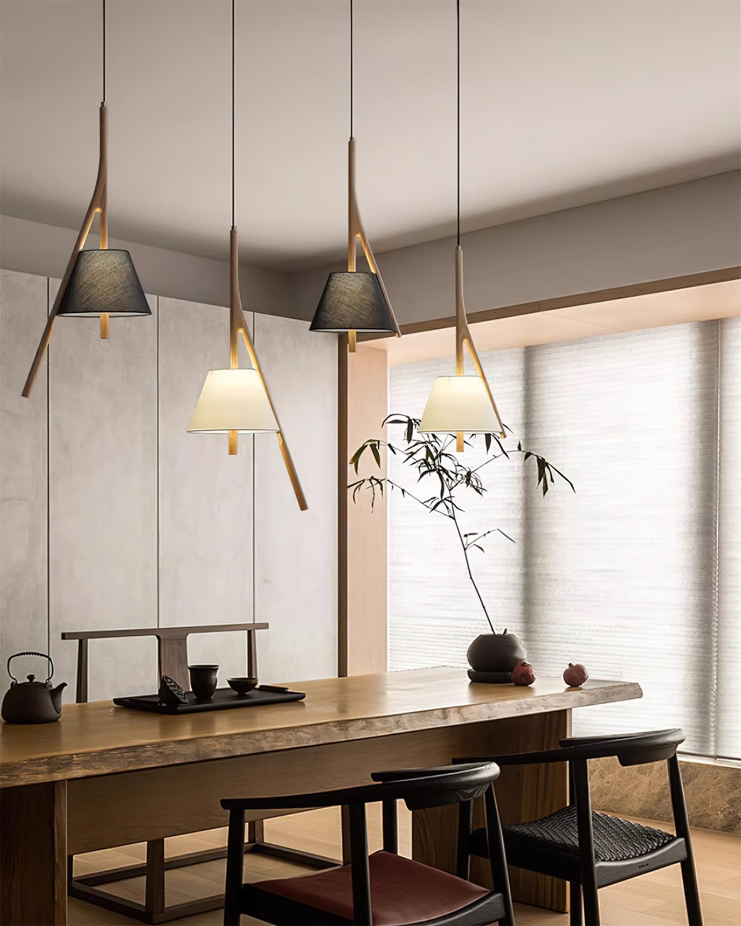 Zovenarae Triangular Wood Pendant Light - Blowlighting