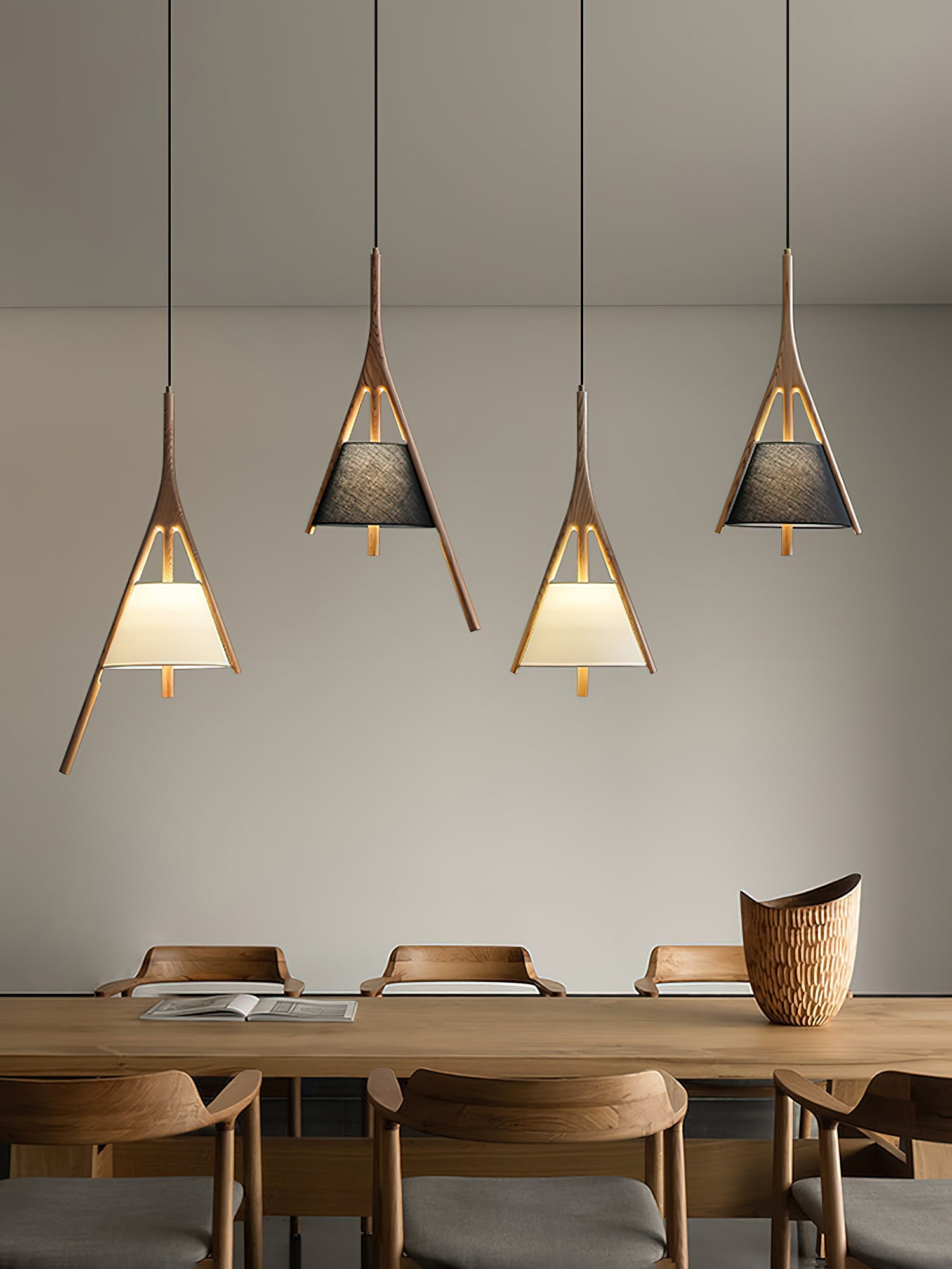 Zovenarae Triangular Wood Pendant Light - Blowlighting