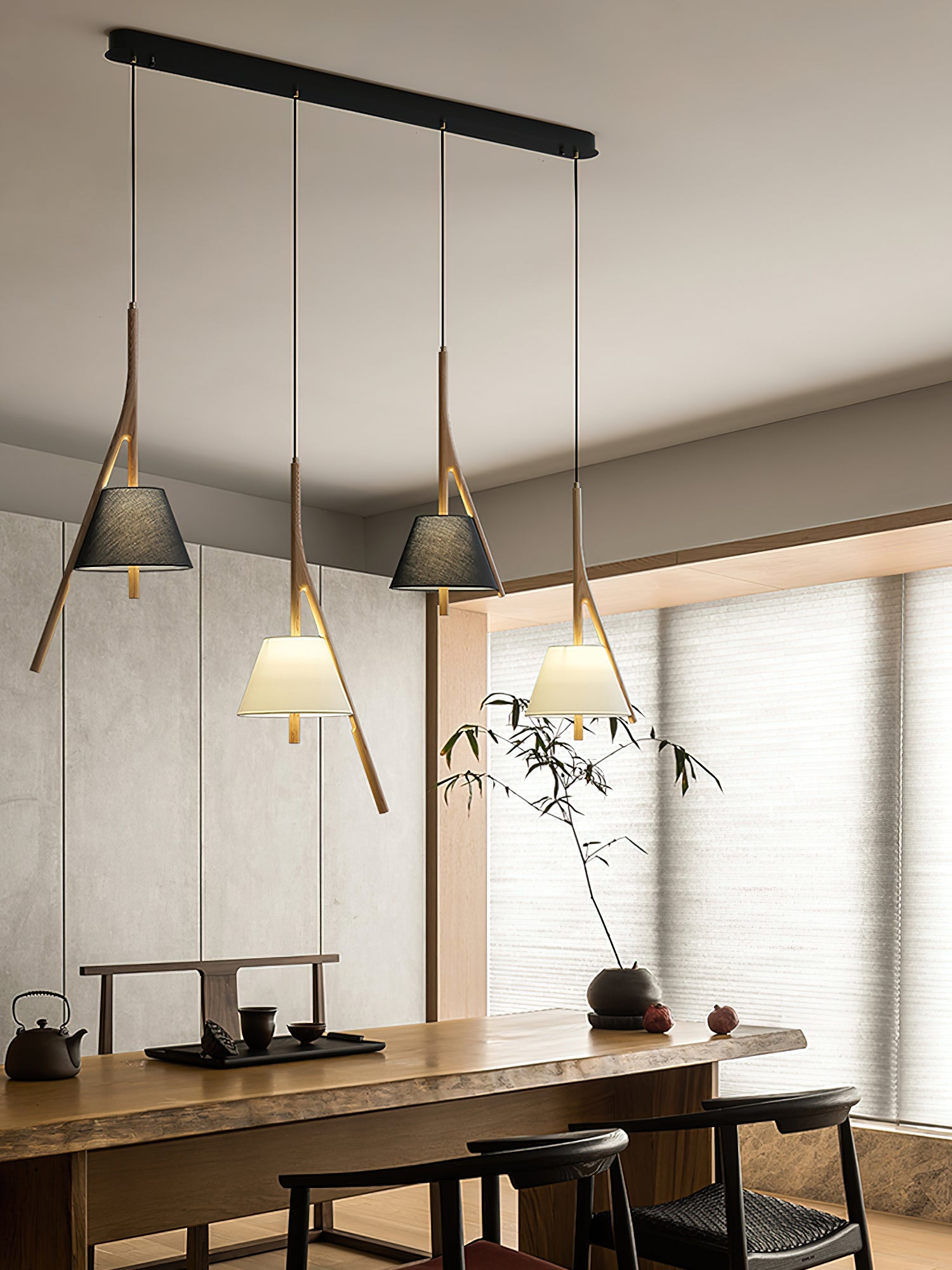 Zovenarae Triangular Wood Pendant Light - Blowlighting