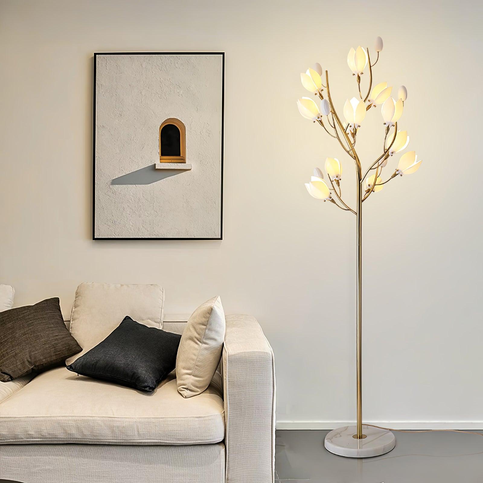 Porcelain Magnolia Floor Lamp - Blowlighting