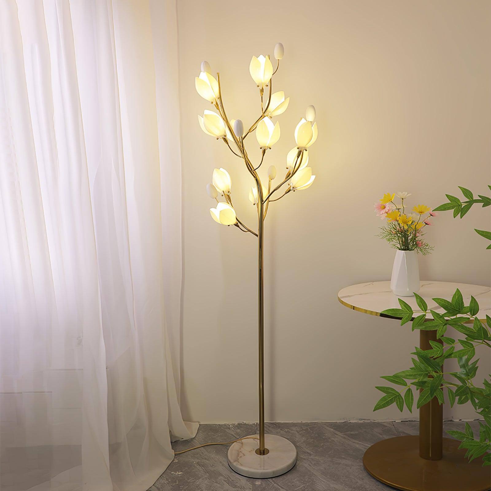 Porcelain Magnolia Floor Lamp - Blowlighting