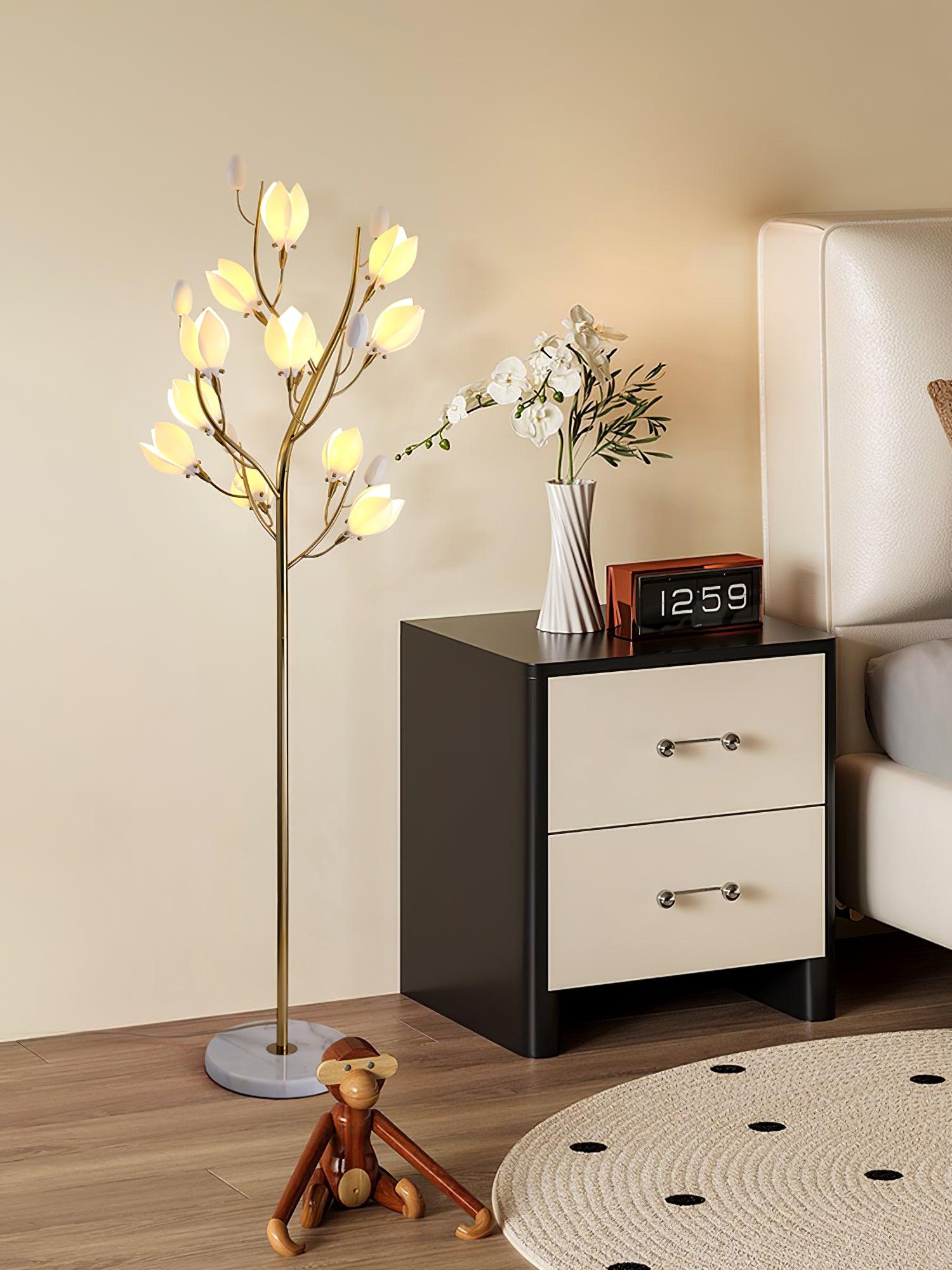 Porcelain Magnolia Floor Lamp - Blowlighting