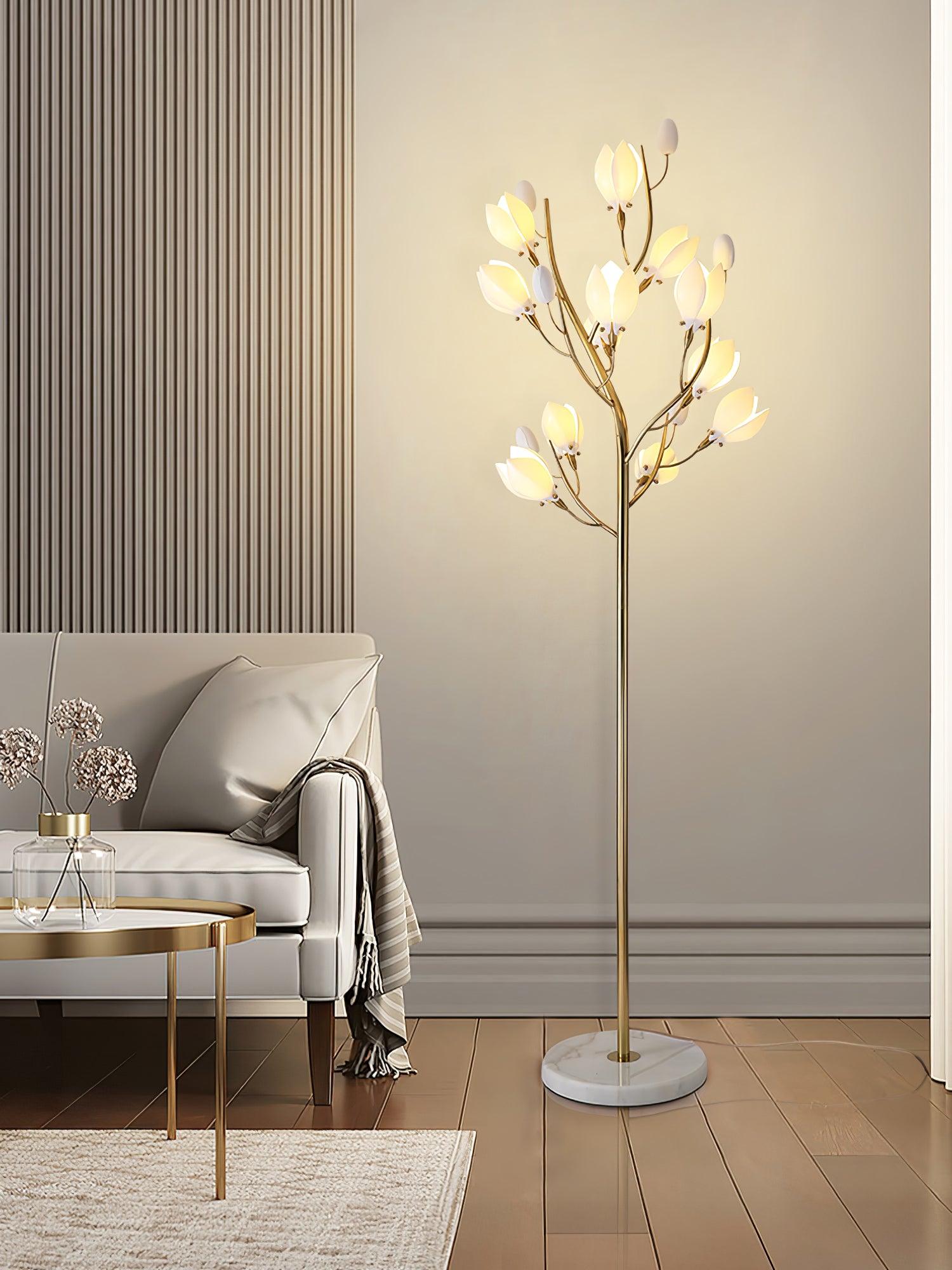 Porcelain Magnolia Floor Lamp - Blowlighting