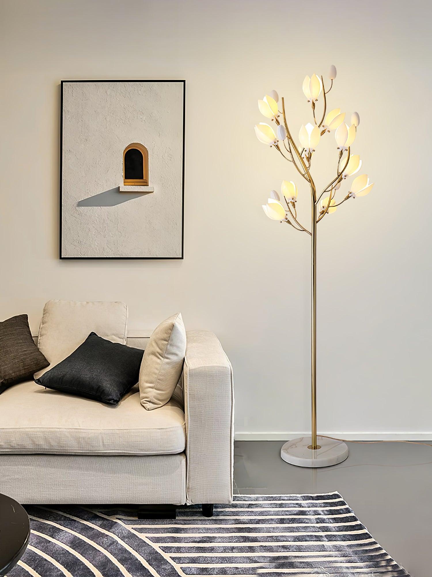 Porcelain Magnolia Floor Lamp - Blowlighting
