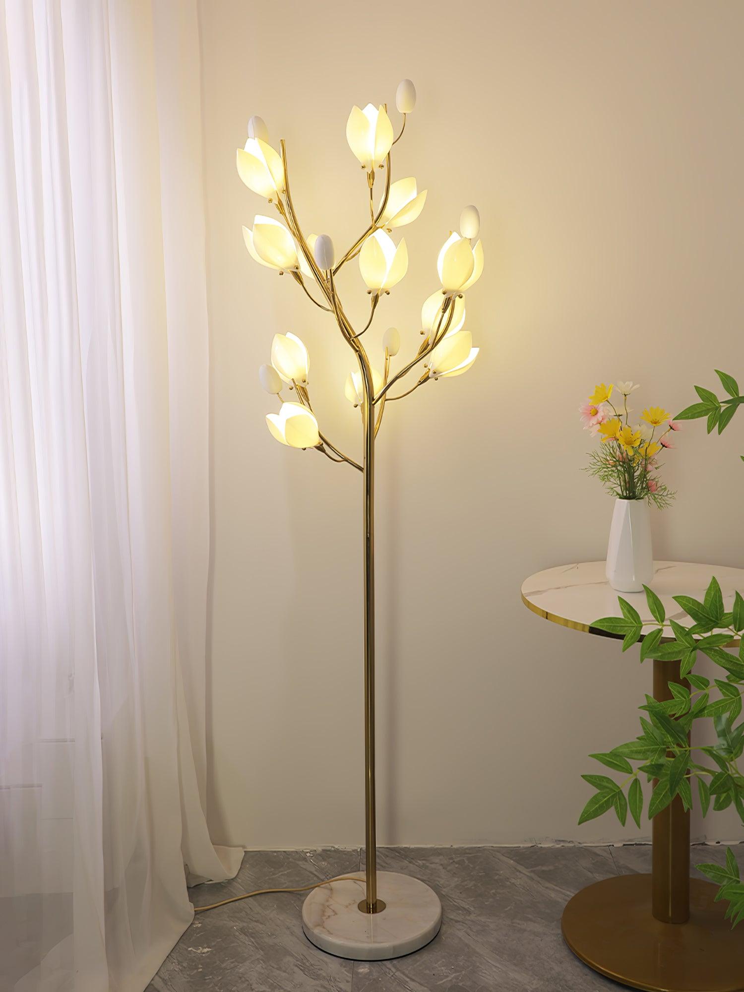 Porcelain Magnolia Floor Lamp - Blowlighting