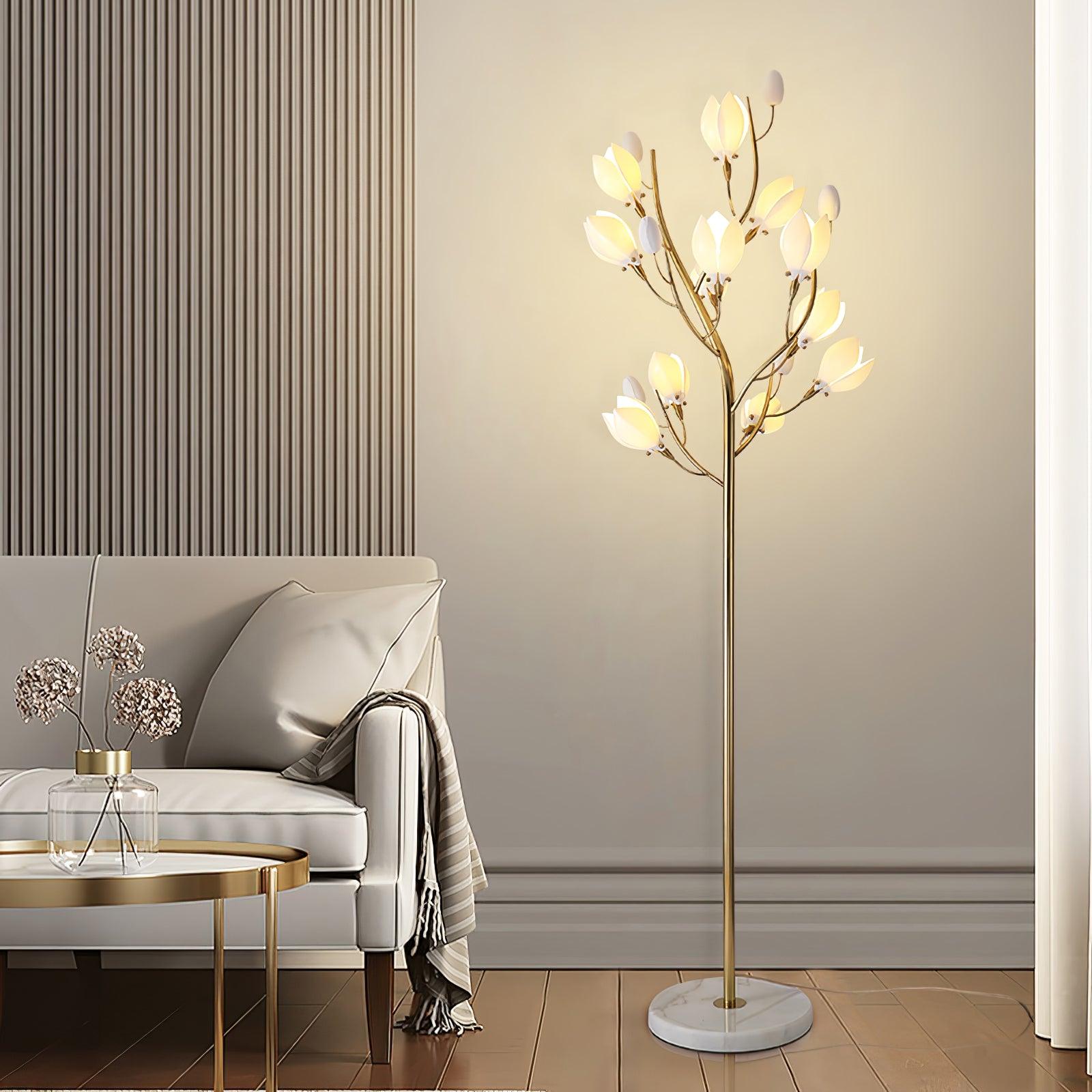 Porcelain Magnolia Floor Lamp - Blowlighting