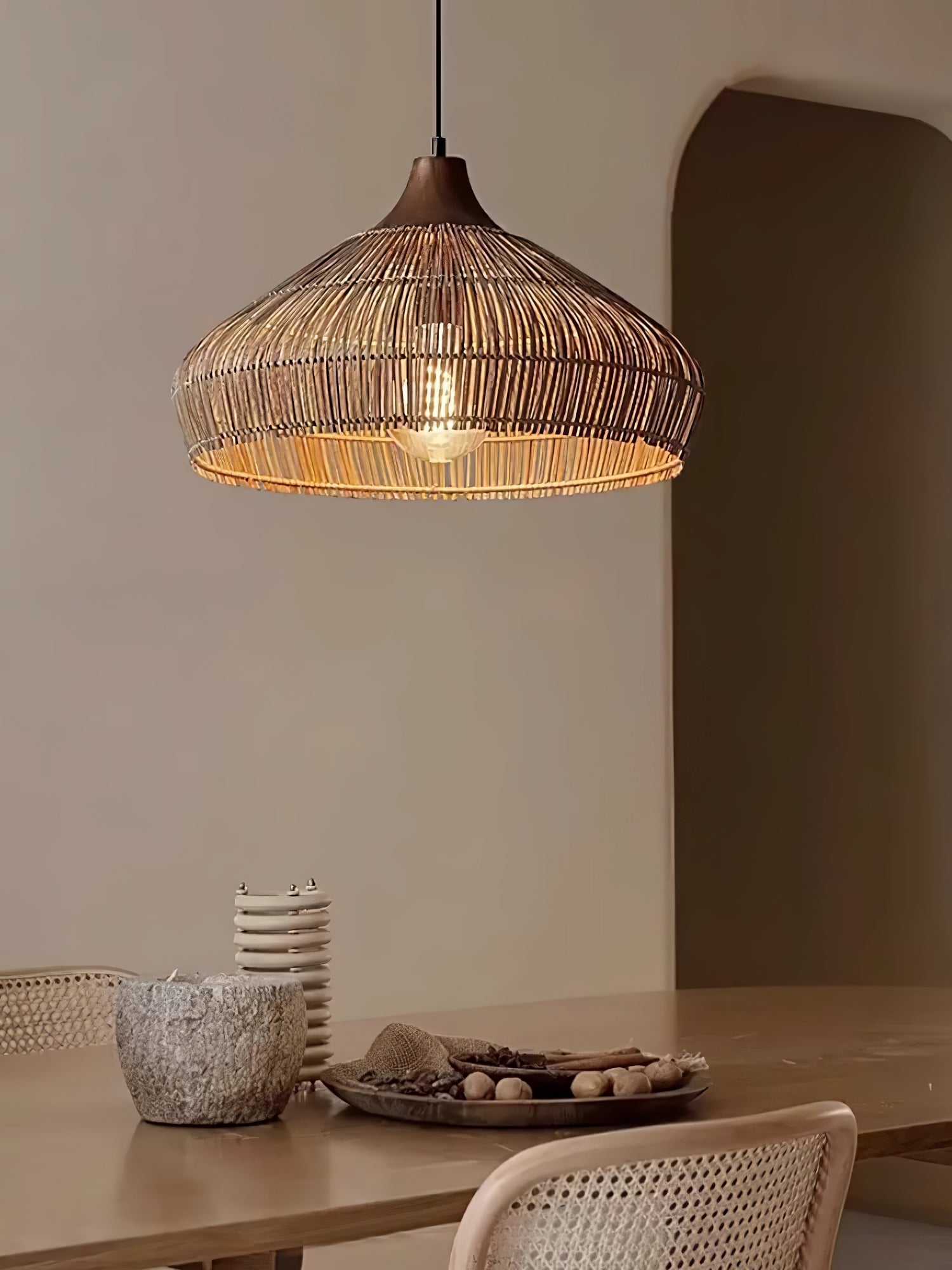 Wicker Rattan Pendant Light - Blowlighting
