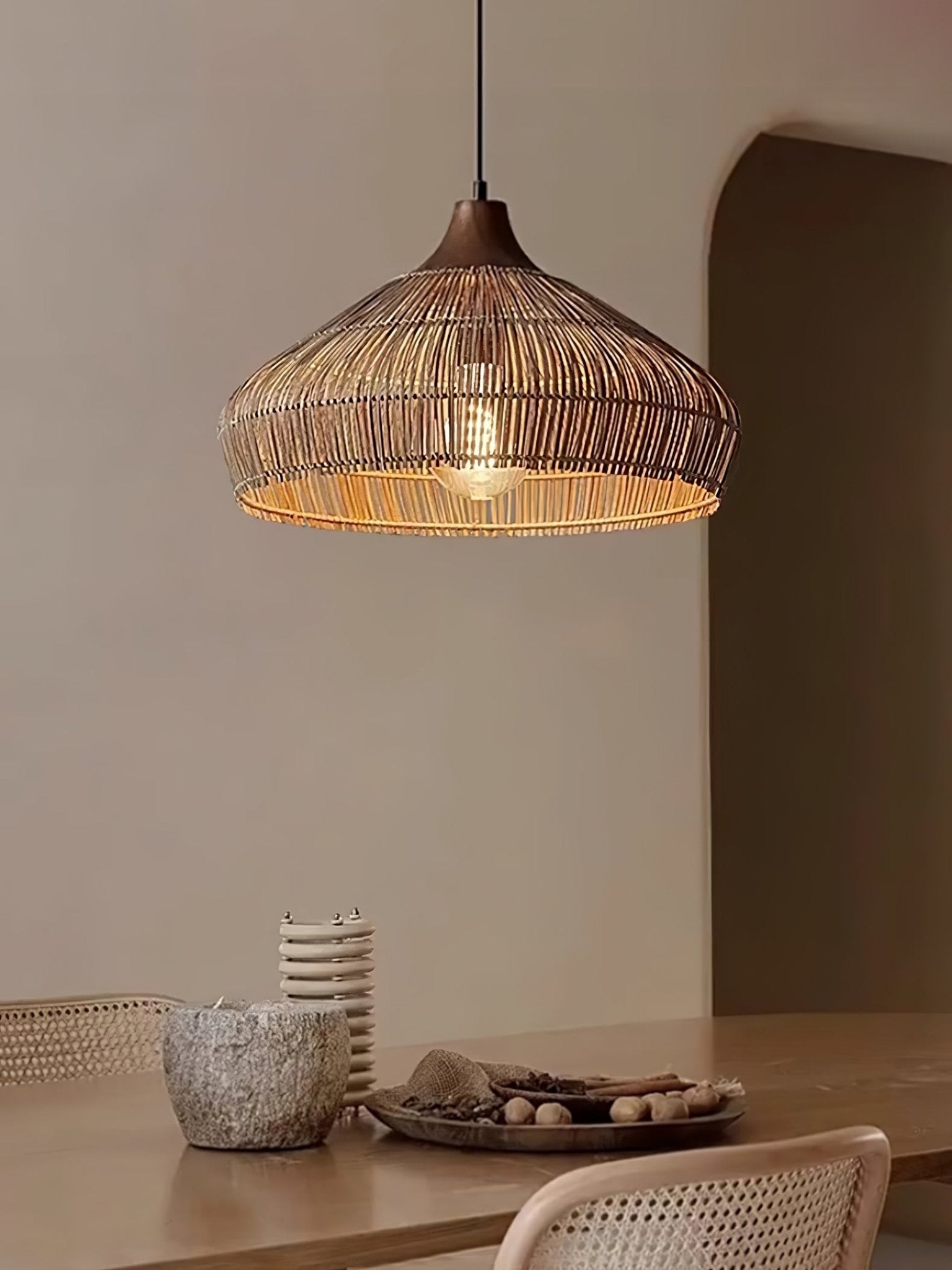 Wicker Rattan Pendant Light - Blowlighting
