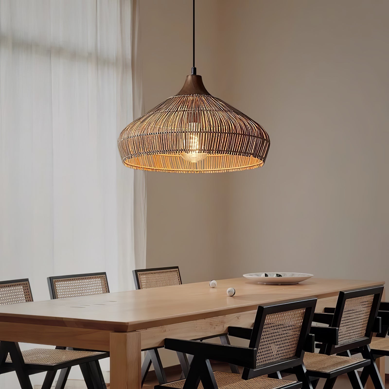 Wicker Rattan Pendant Light - Blowlighting