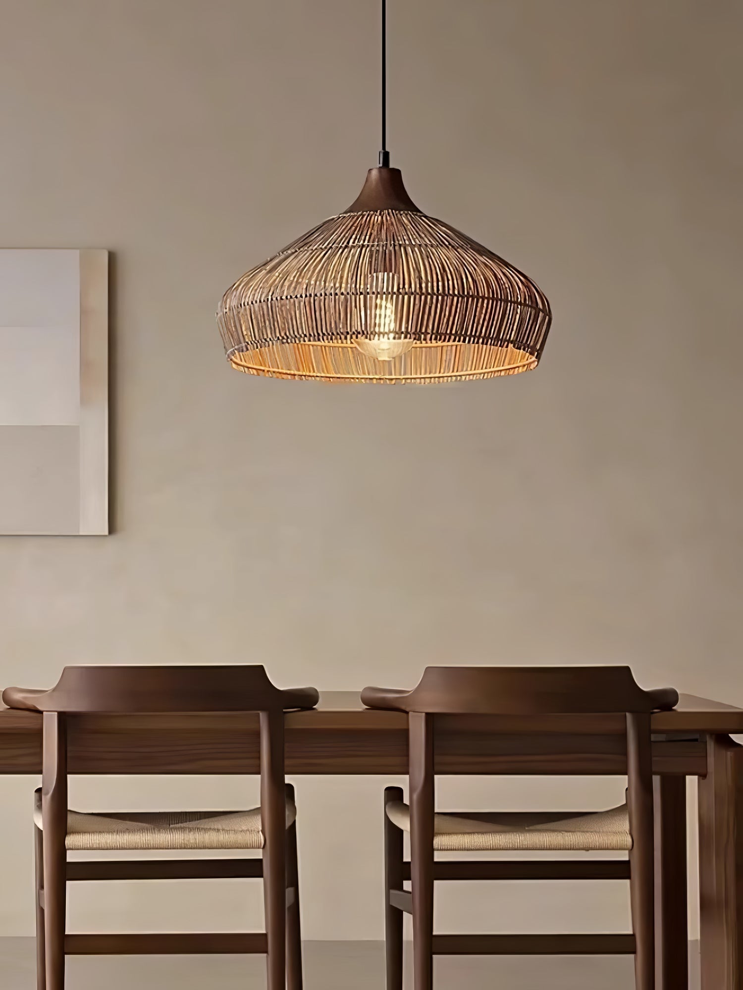 Wicker Rattan Pendant Light - Blowlighting