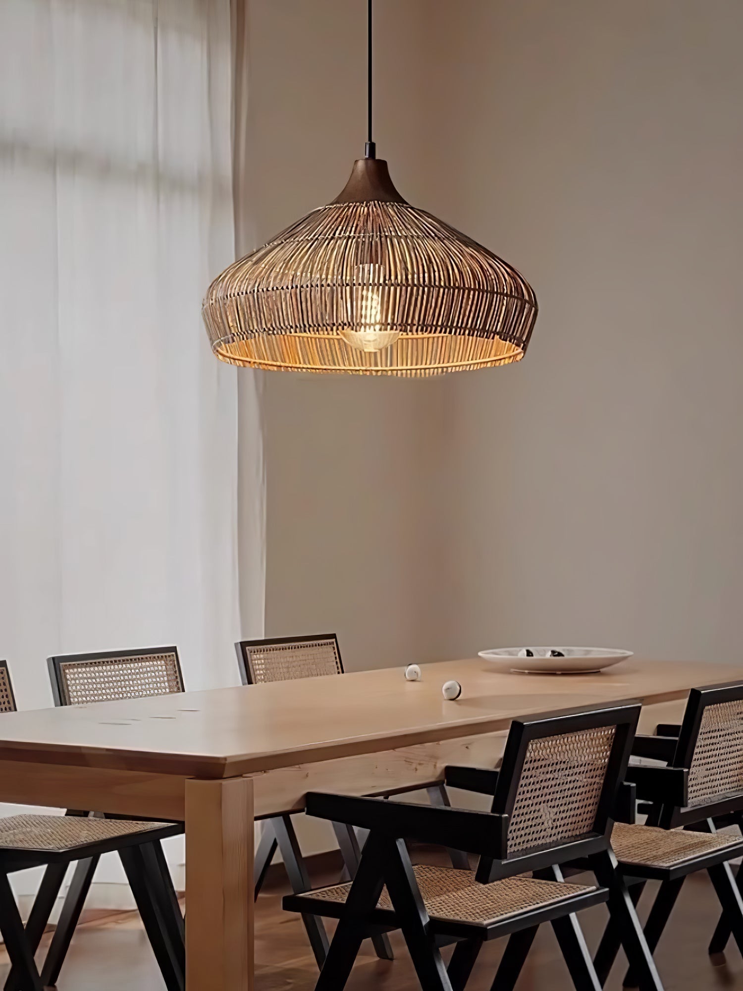 Wicker Rattan Pendant Light - Blowlighting