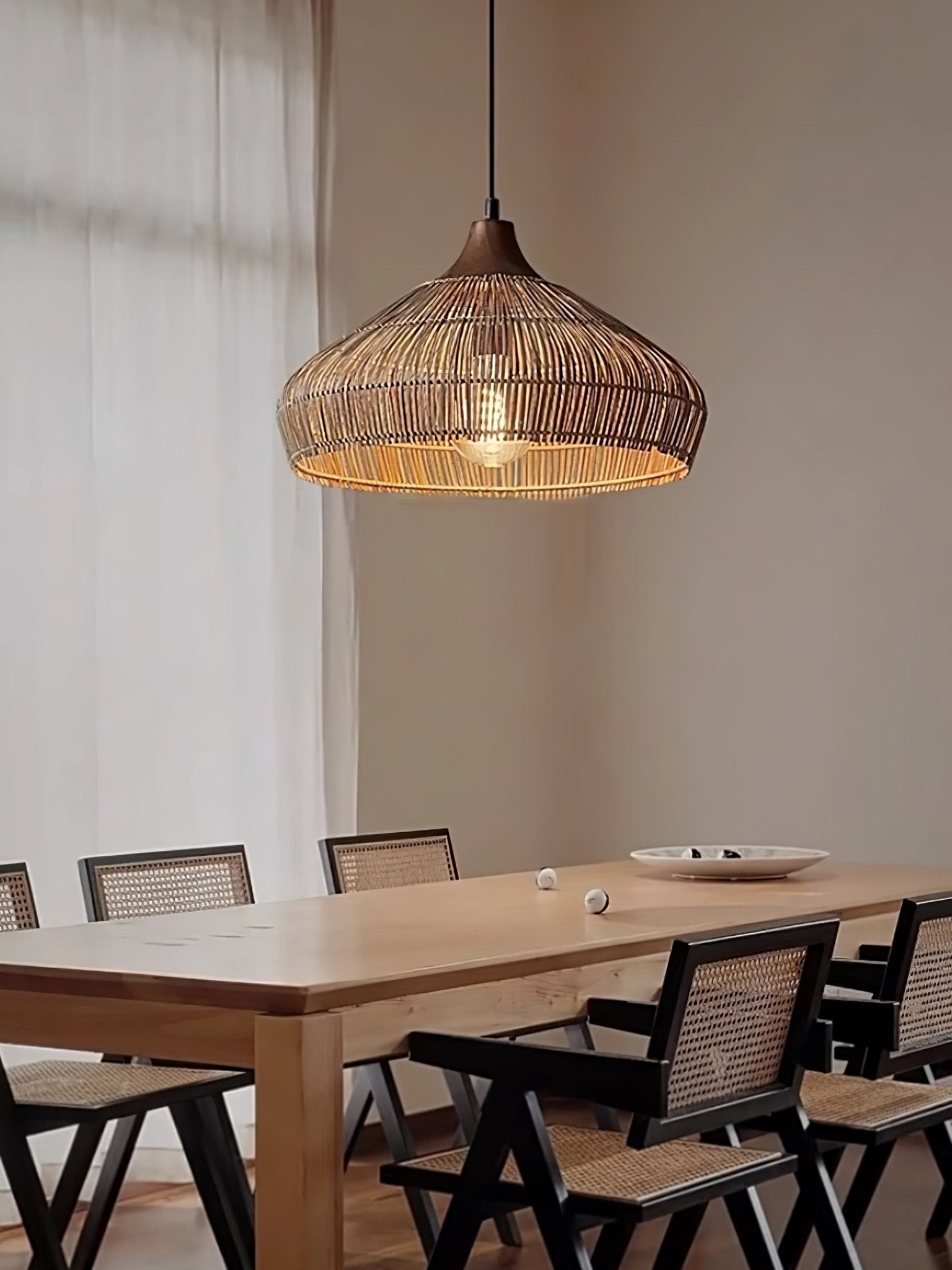 Wicker Rattan Pendant Light - Blowlighting