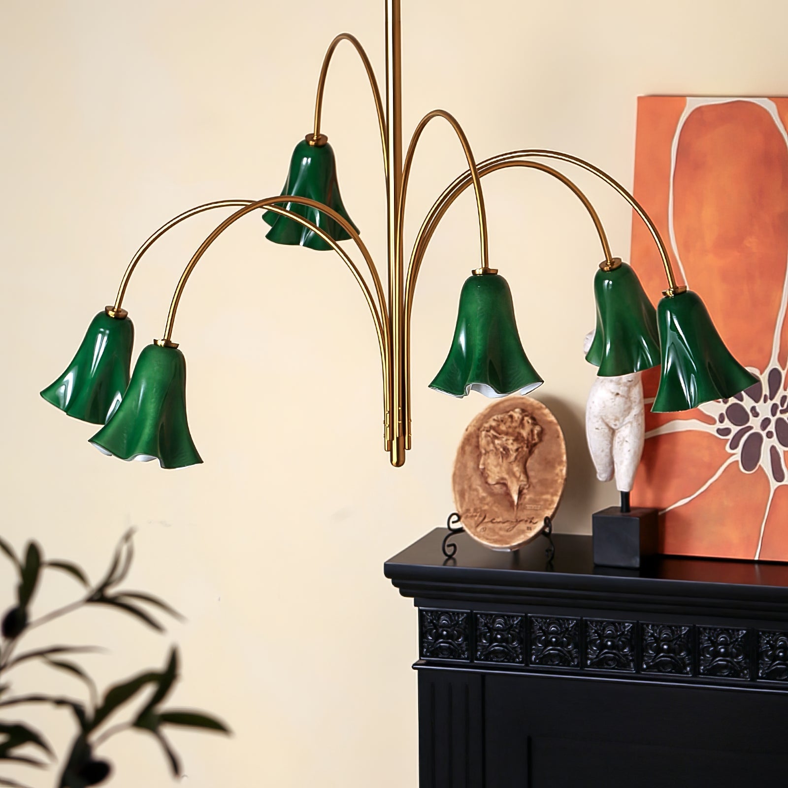 EmeraldBell Glass Pendant Chandelier - Blowlighting