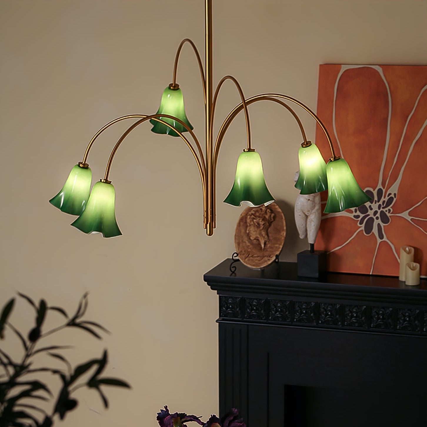 EmeraldBell Glass Pendant Chandelier - Blowlighting
