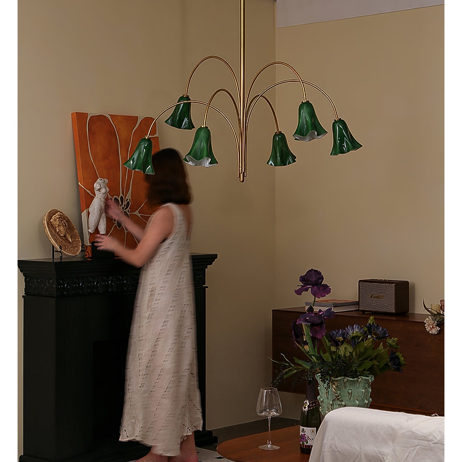 EmeraldBell Glass Pendant Chandelier - Blowlighting