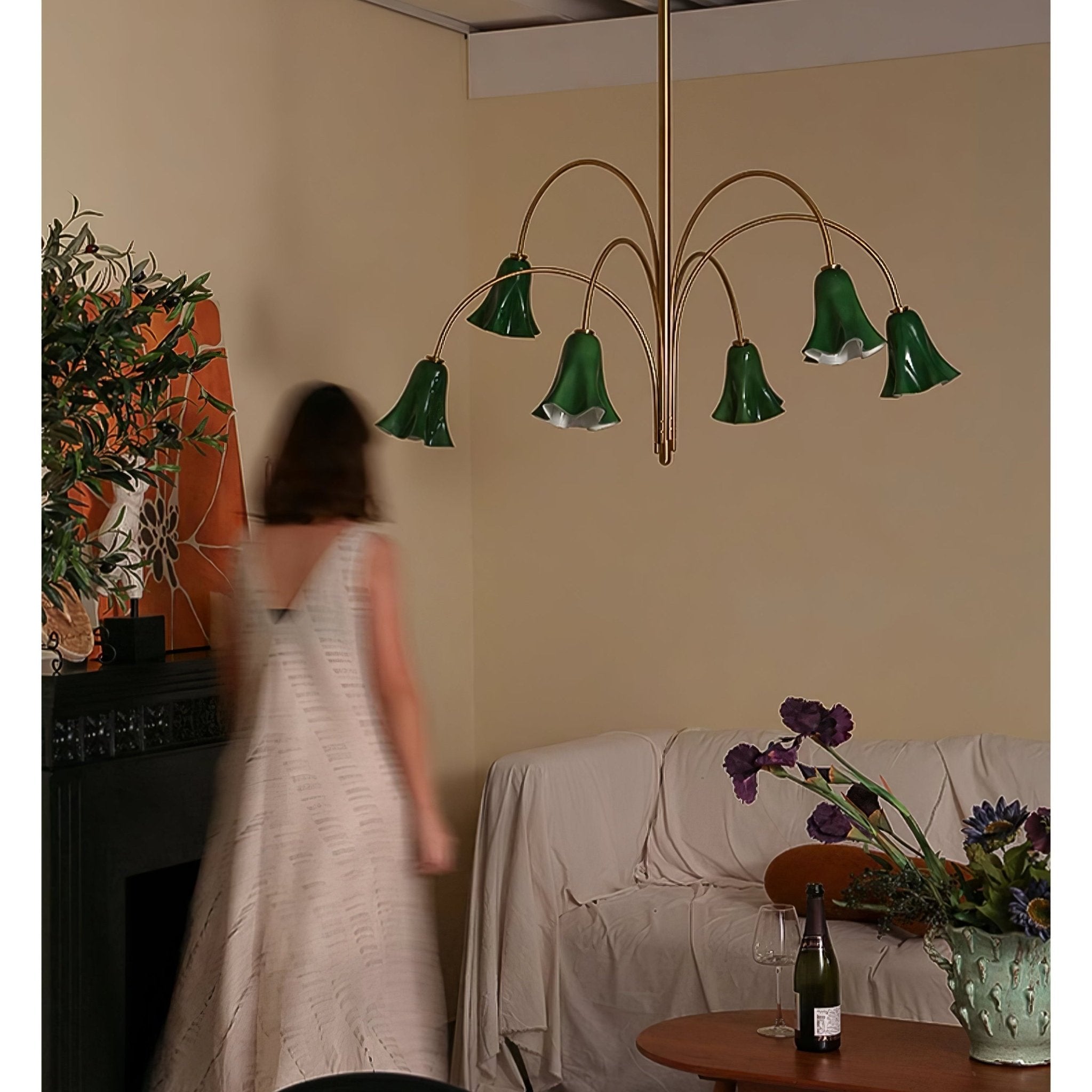 EmeraldBell Glass Pendant Chandelier - Blowlighting