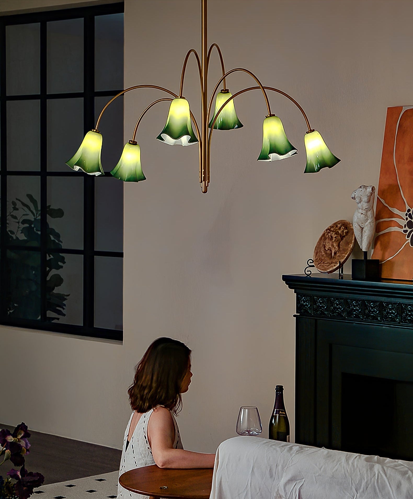 EmeraldBell Glass Pendant Chandelier - Blowlighting