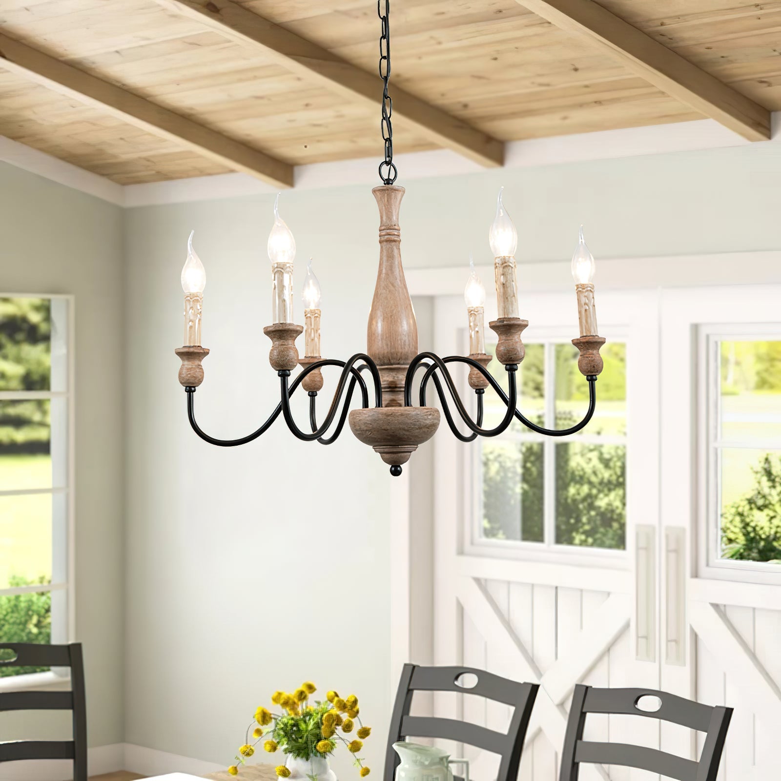 Aurora Chandelier Farmhouse Rustic - Blowlighting