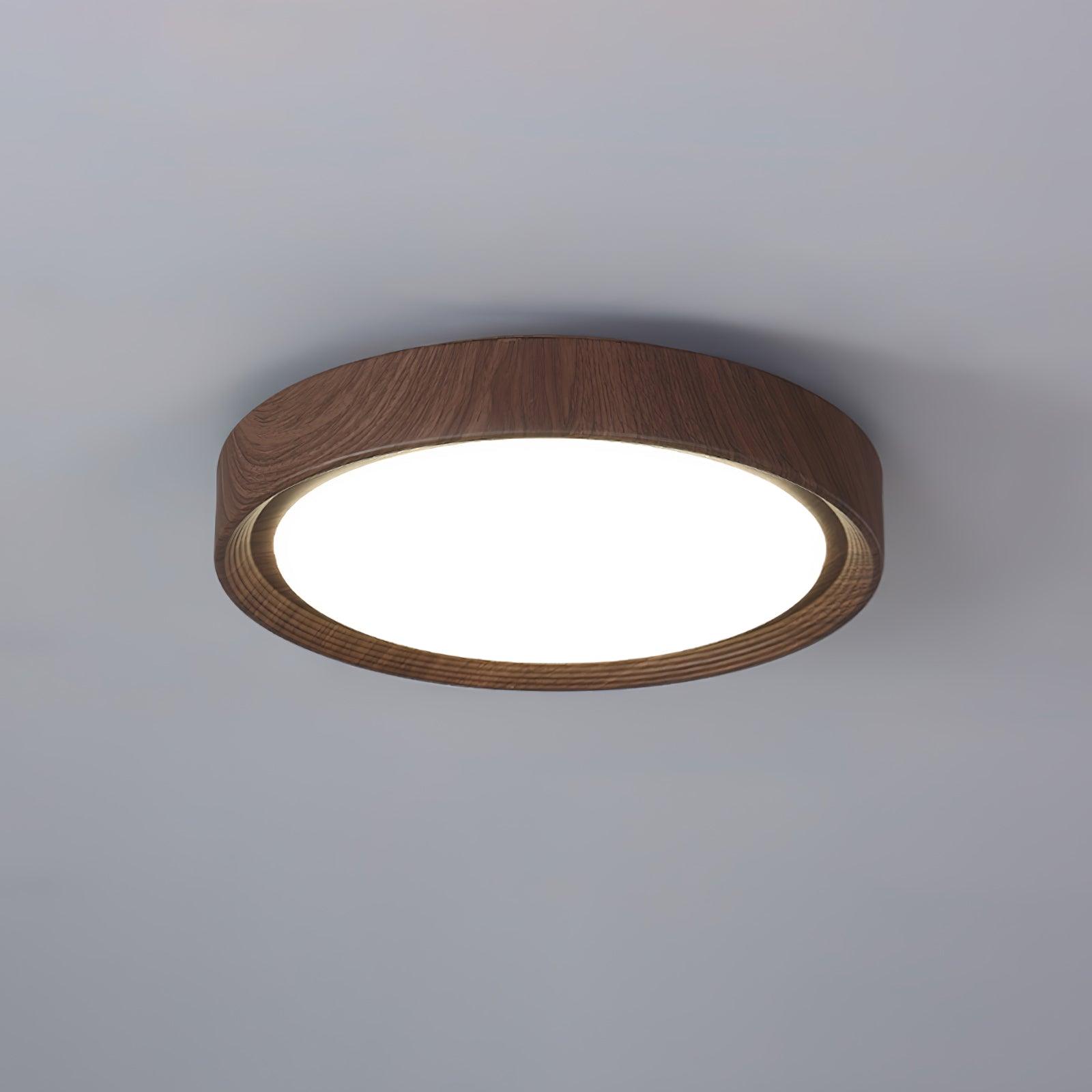 Wood Grain Round Ceiling Lamp - Blowlighting