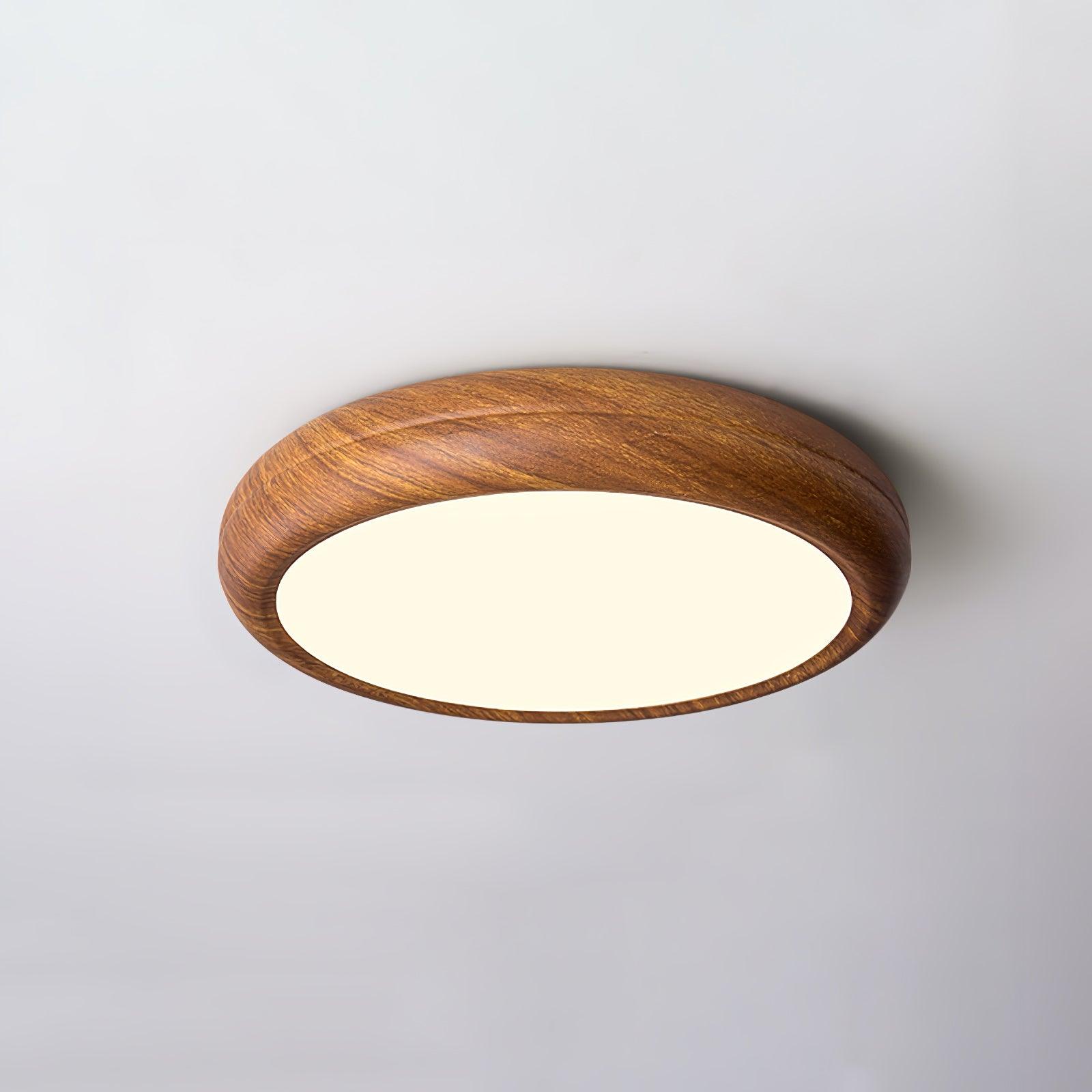 Wood Grain Round Ceiling Lamp - Blowlighting